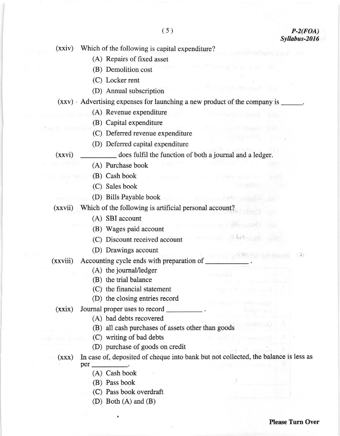 ICMAI Dec.2018 Fundamentals of Accounting Question Paper - Page 5