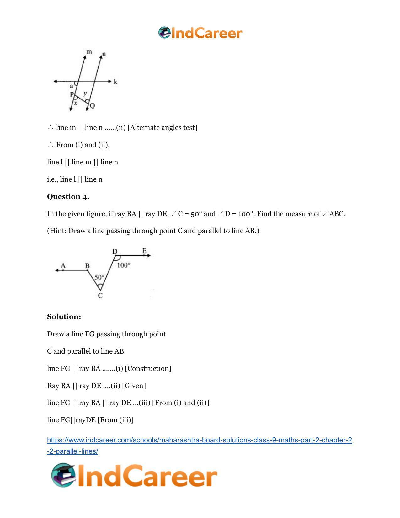 Maharashtra Board Solutions Class 9-Maths (Part 2): Chapter 2.2- Parallel Lines - Page 5