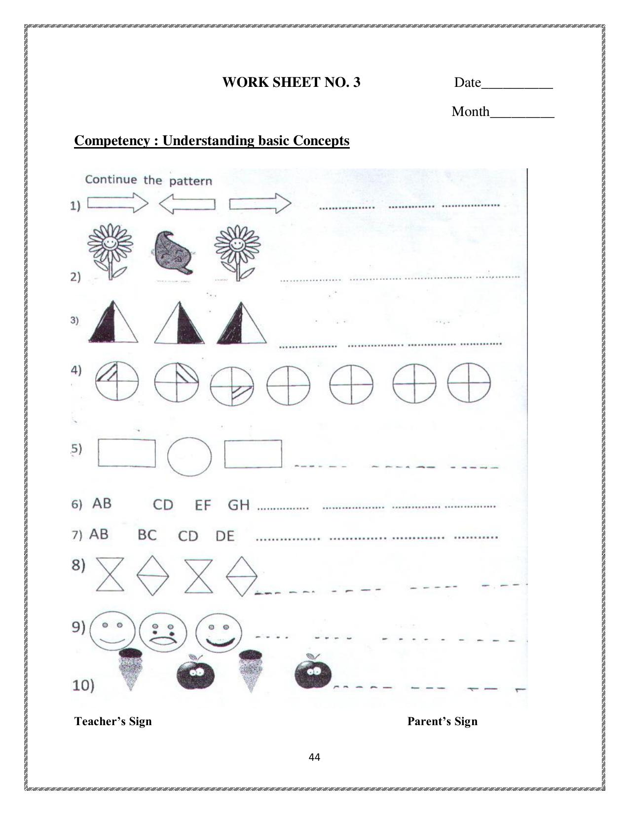 Worksheet for Class 4 Maths Patterns and Designs Assignment 4 - Page 1