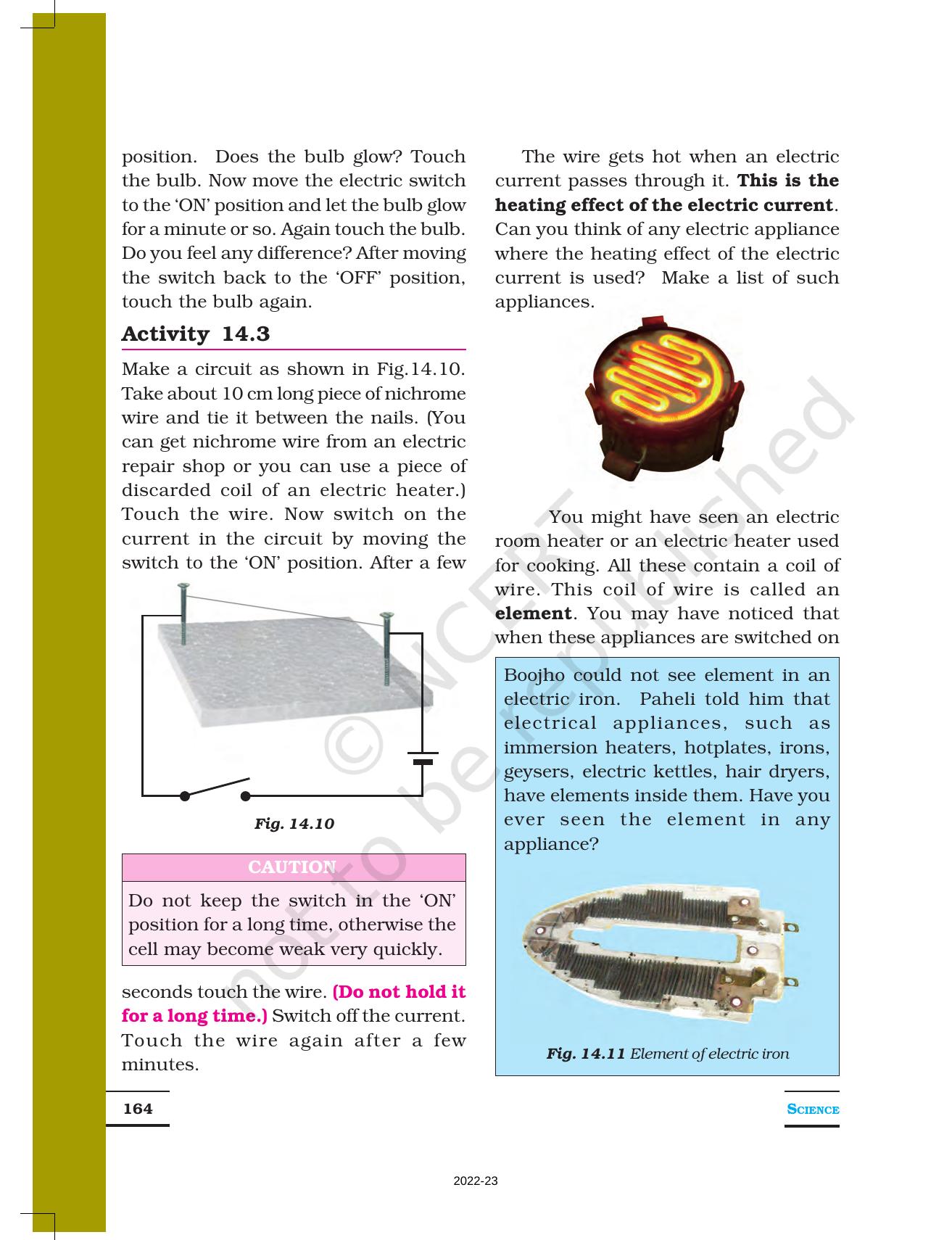 NCERT Book for Class 7 Science: Chapter 14-Electric Current and its Effects - Page 5