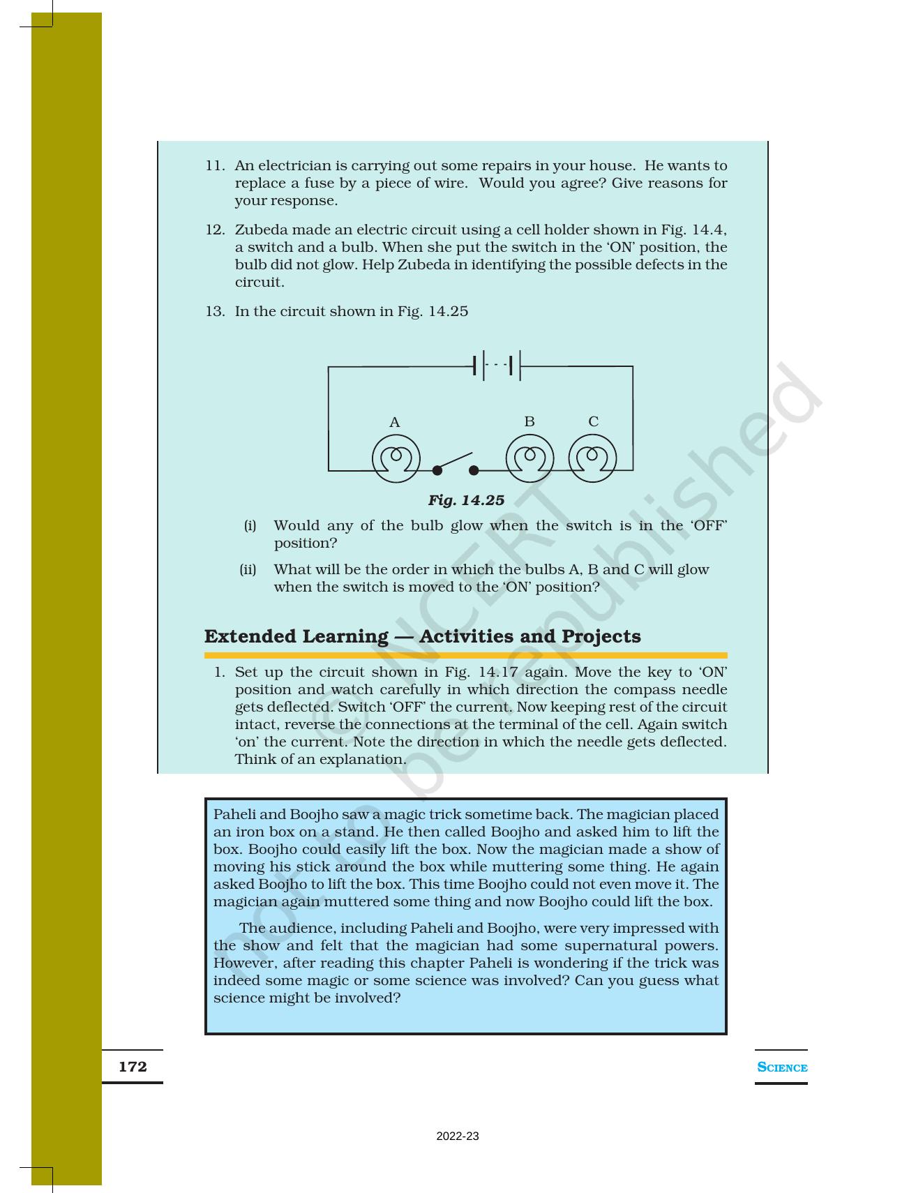 NCERT Book for Class 7 Science: Chapter 14-Electric Current and its Effects - Page 13