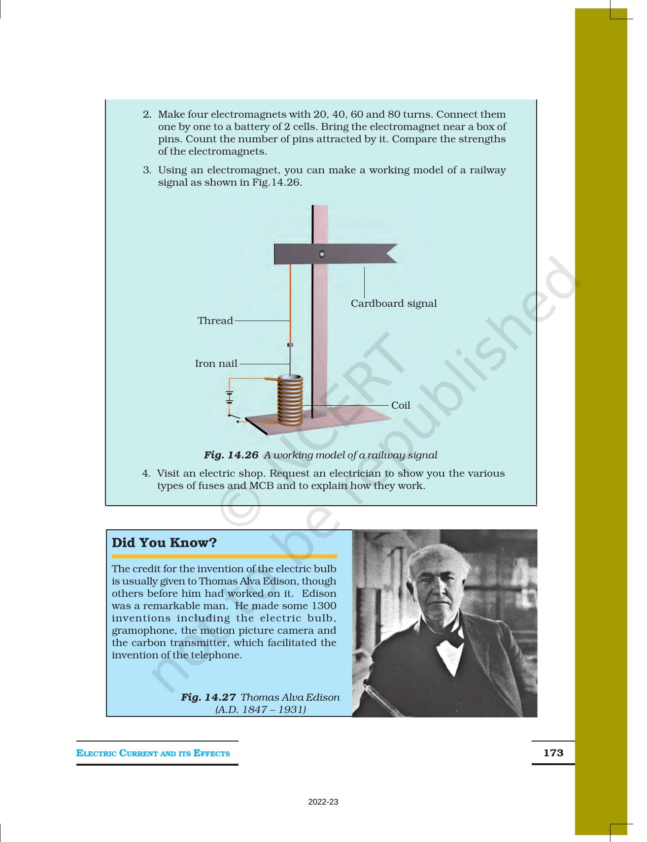 NCERT Book for Class 7 Science: Chapter 14-Electric Current and its Effects - Page 14