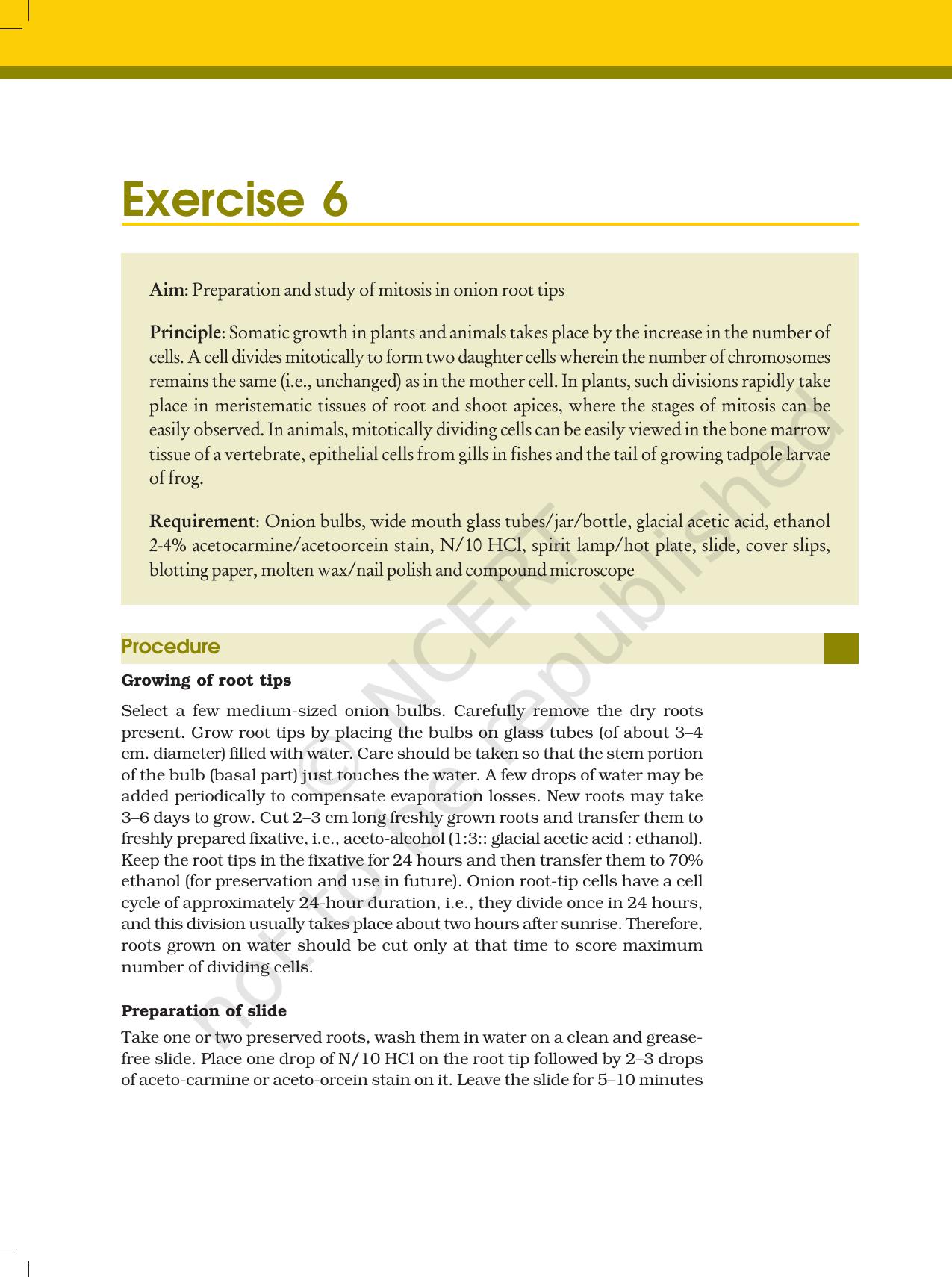 NCERT Laboratory Manuals for Class XII Biology - Exercise 6 - Page 1