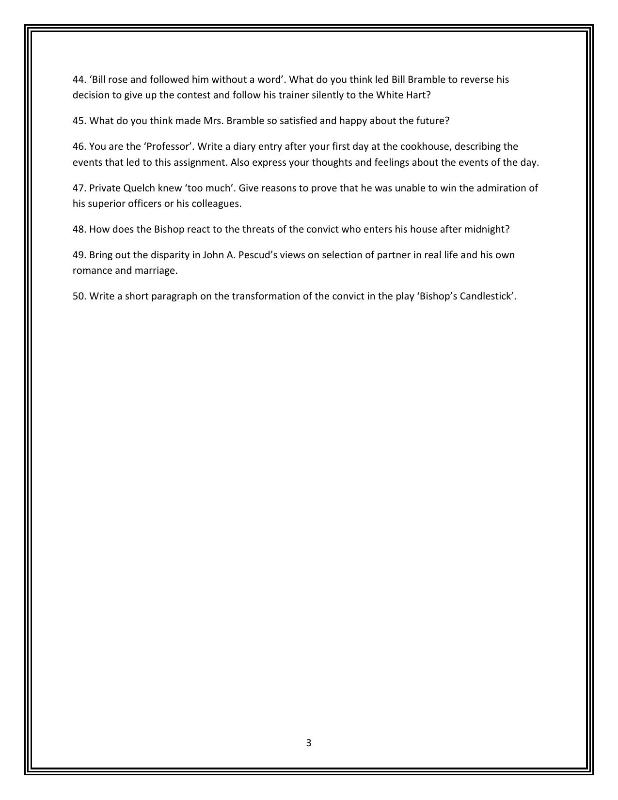 CBSE Worksheets for Class 9 English Assignment 7 - Page 3