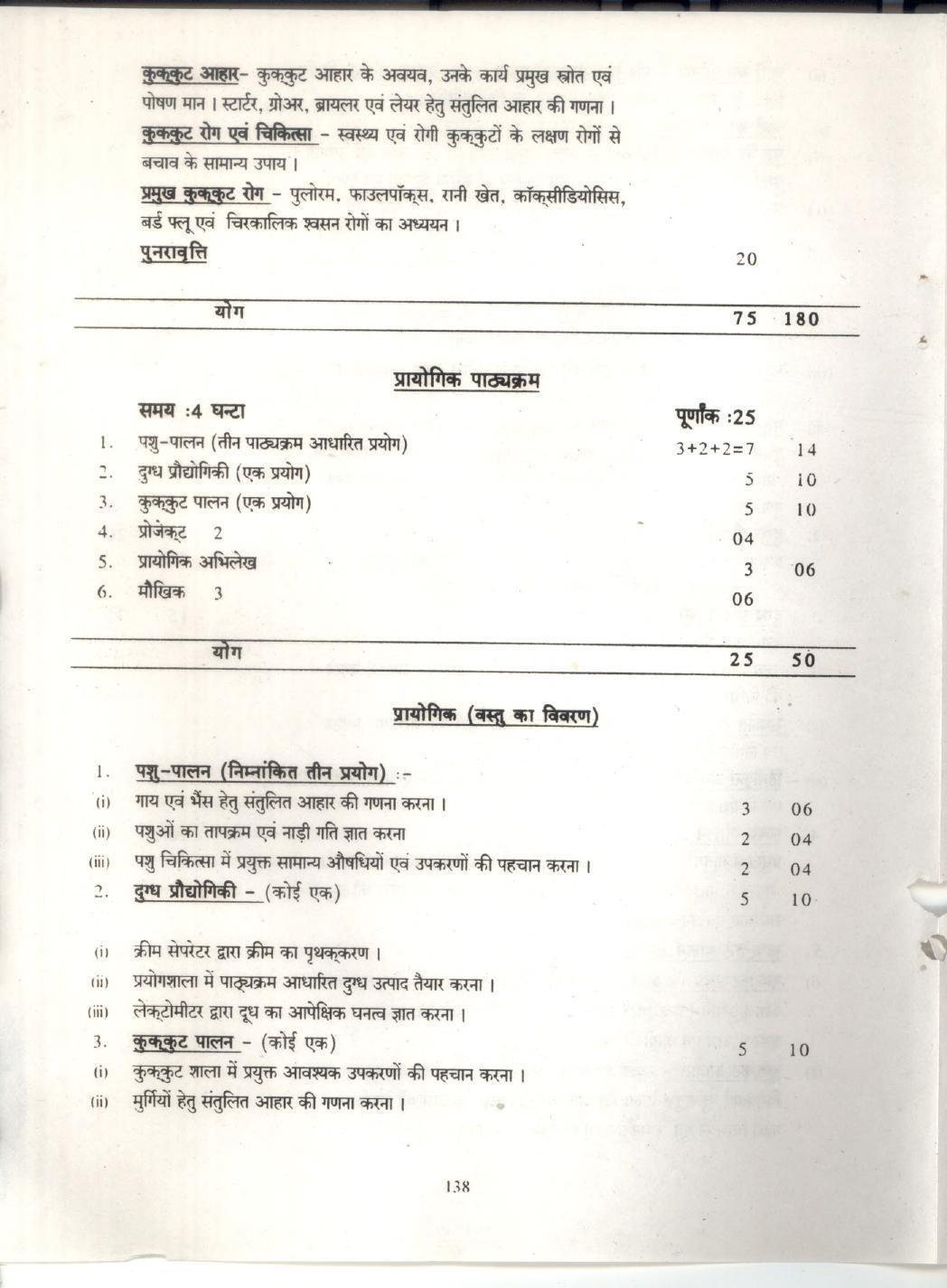 CGBSE Class 12th Syllabus 2021-2022 - Animal Husbandry, Milk Technology, Fisheries, Poultry - Page 3
