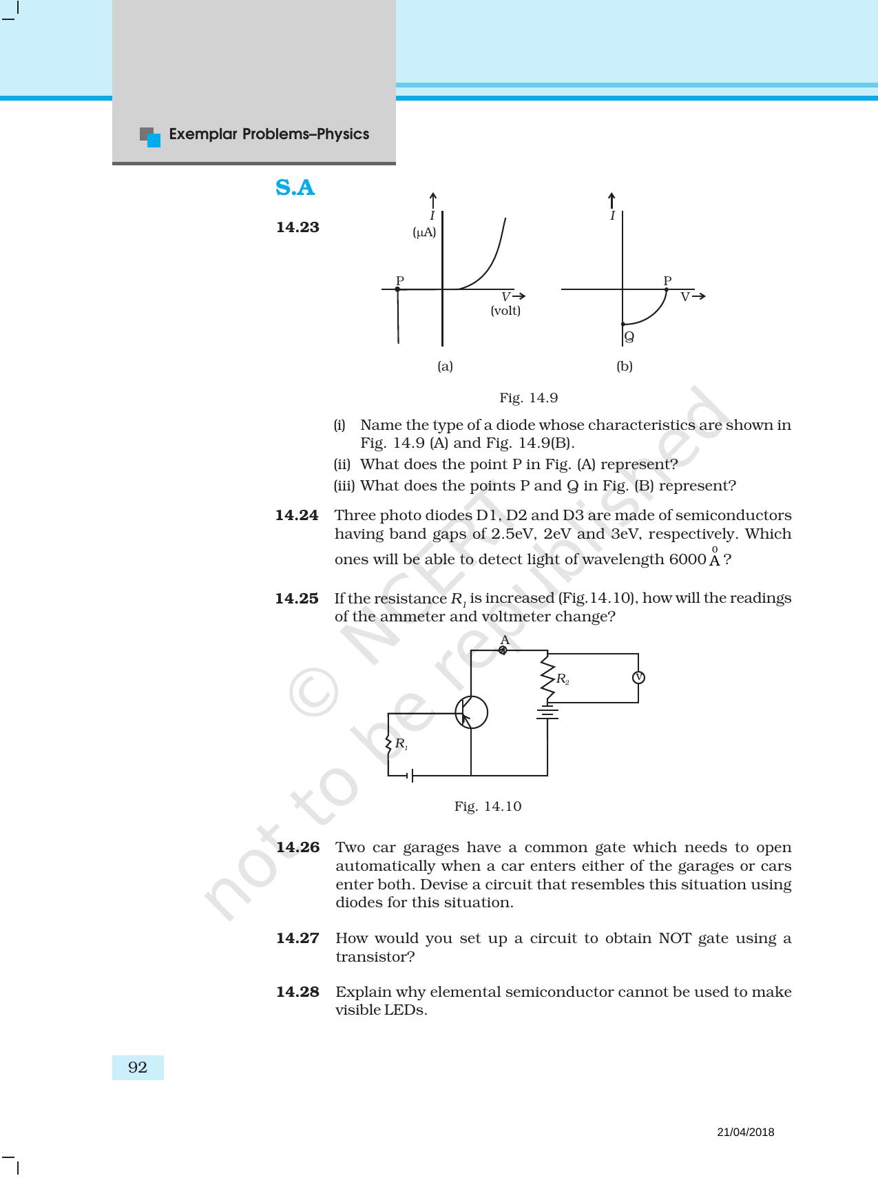 NCERT Exemplar Book for Class 12 Physics: Chapter 14 Semiconductor Electronics: Materials, Devices, and Simple Circuits - Page 6