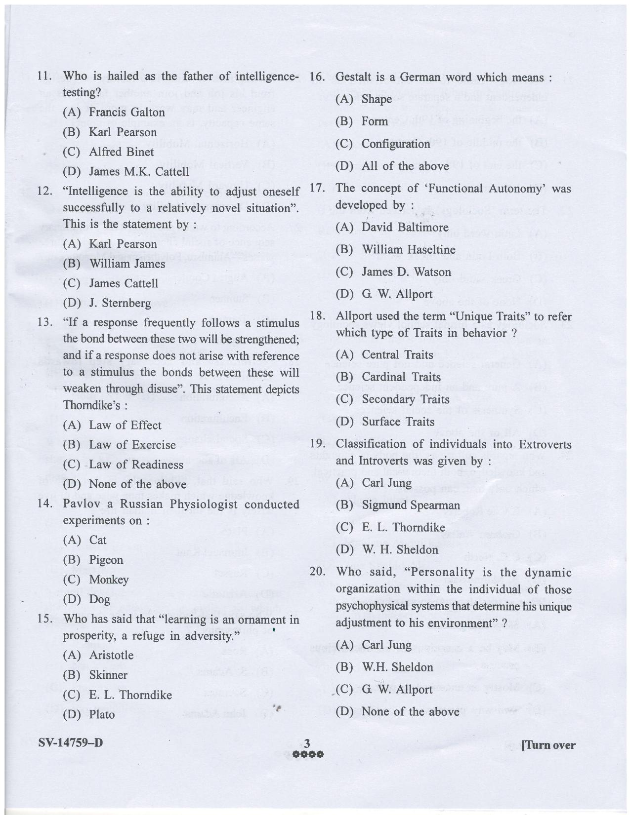 KUET 2023 M.A. Education Question Paper - Page 19