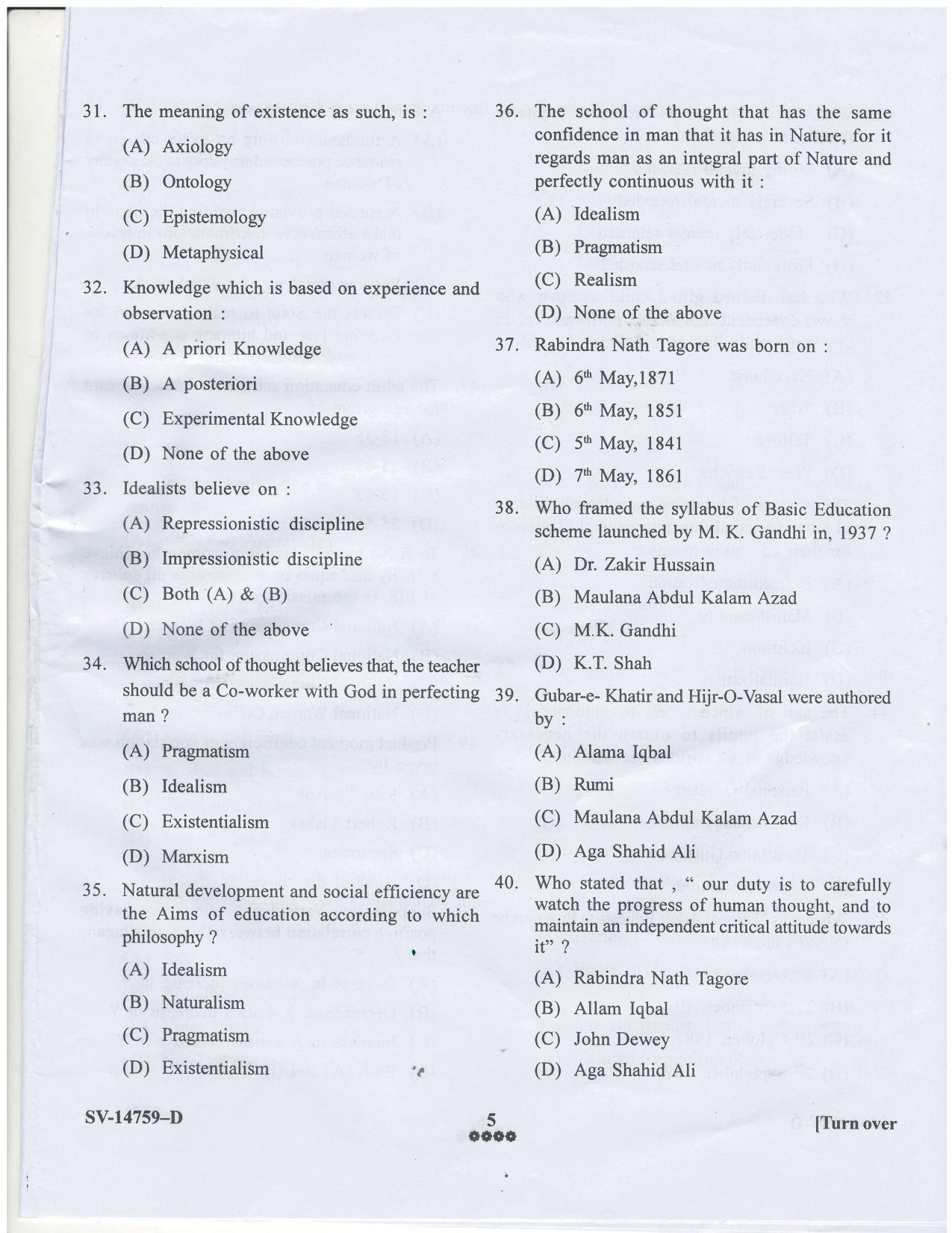 KUET 2023 M.A. Education Question Paper - Page 21
