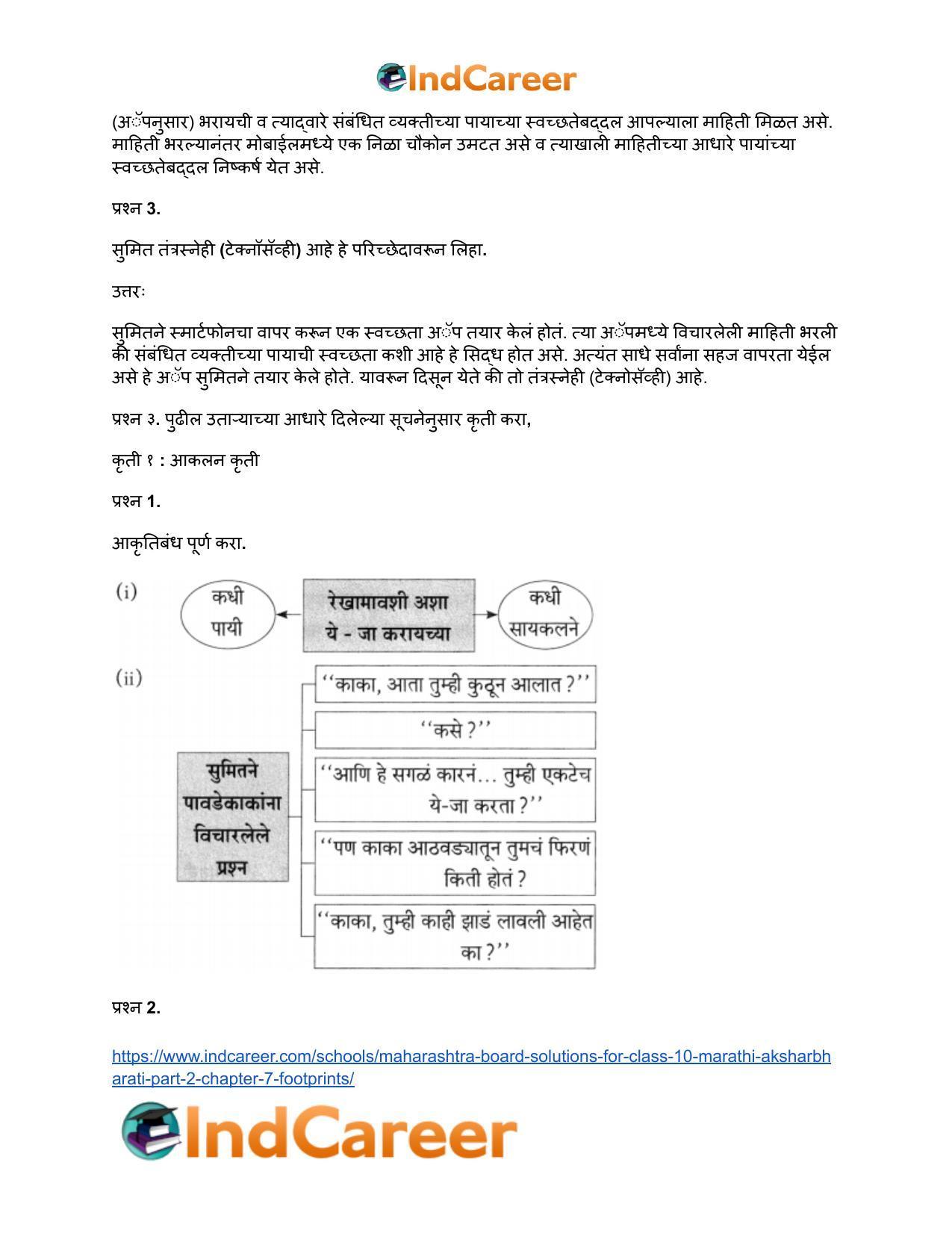 Maharashtra Board Solutions for Class 10- Marathi Aksharbharati (Part- 2): Chapter 7- फूटप्रिन्टस - Page 21