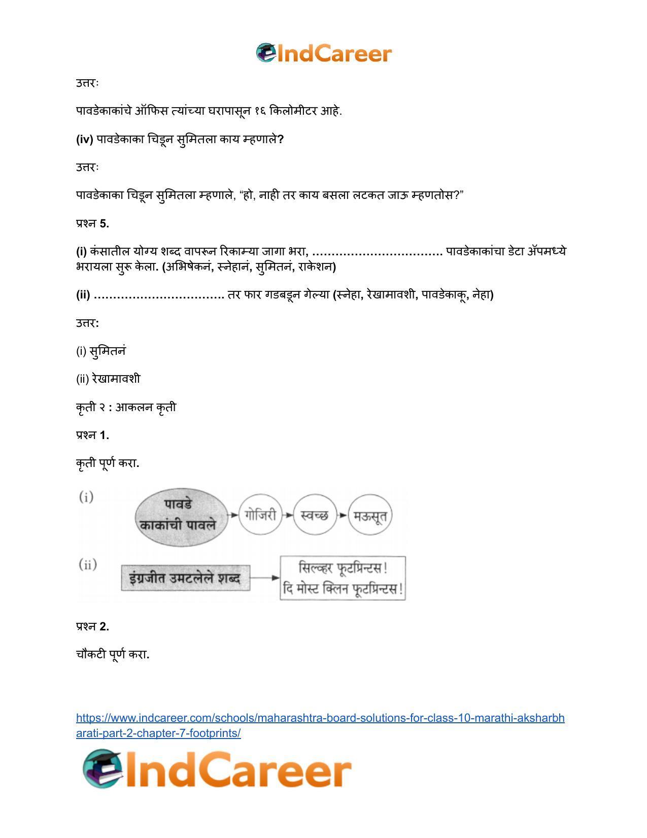 Maharashtra Board Solutions for Class 10- Marathi Aksharbharati (Part- 2): Chapter 7- फूटप्रिन्टस - Page 23