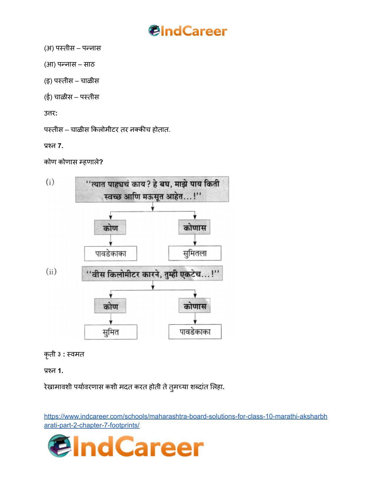 Maharashtra Board Solutions for Class 10- Marathi Aksharbharati (Part- 2): Chapter 7- फूटप्रिन्टस - Page 26