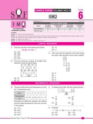 SOF IMO Sample Paper 2023 Class 6