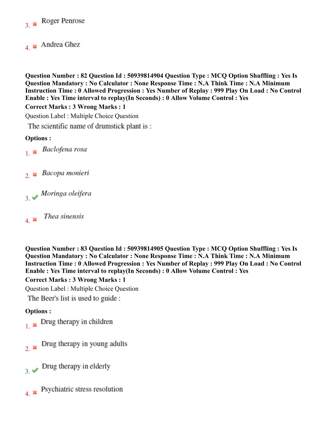 BHU RET Geriatric Medicine 2020 Question Paper  - Page 46