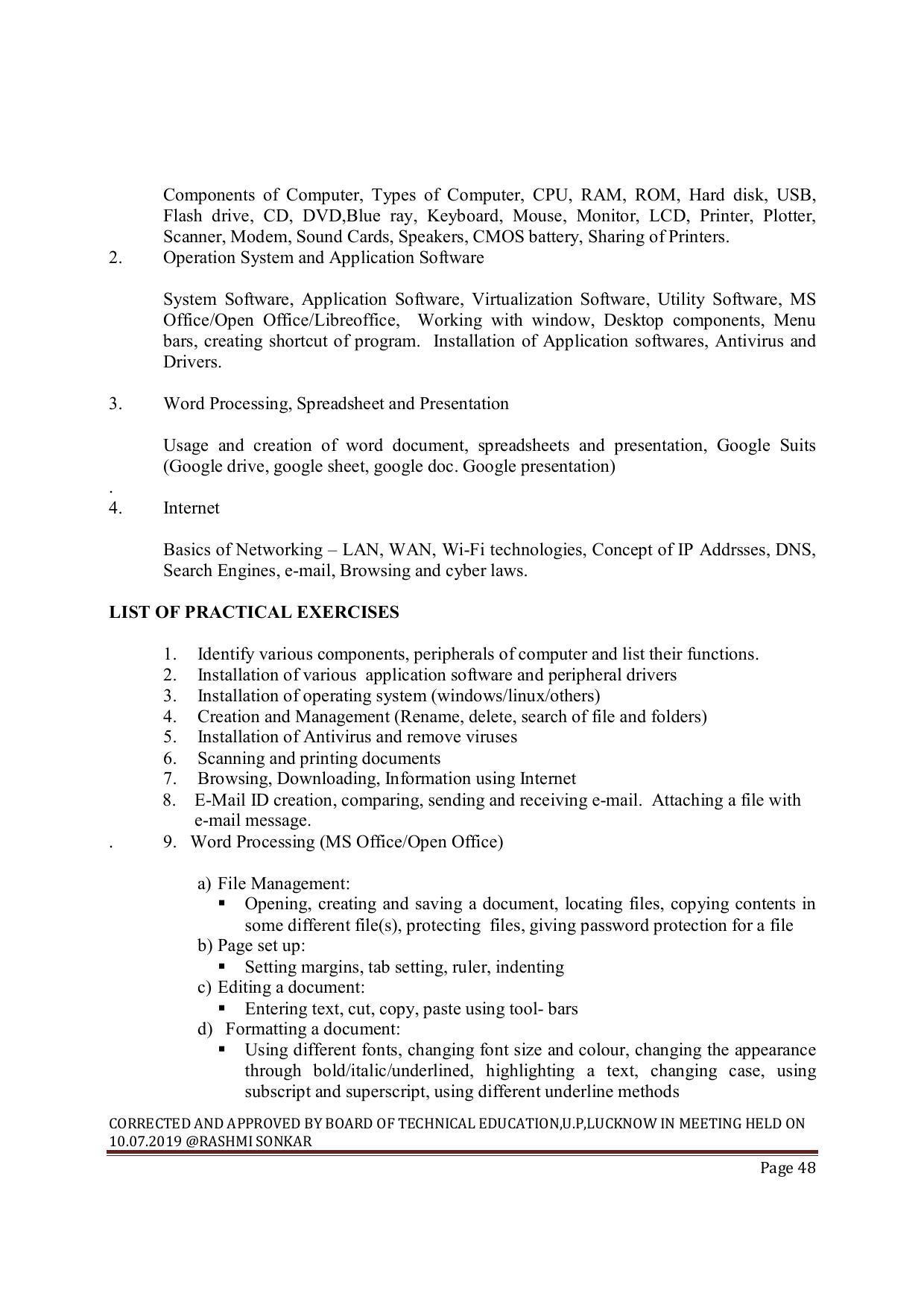 EFFECTIVE FROM JULY 2019-20 - SIX SEMESTER DIPLOMA COURSE IN MECHANICAL ENGINEERING ( REPAIR & MAINTENANCE) - Page 48