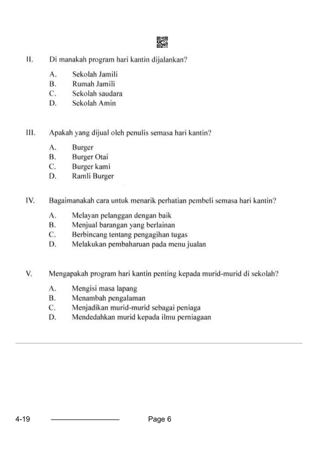 CBSE Class 10 Bhasa Melayu 2024 Question Paper - Page 6