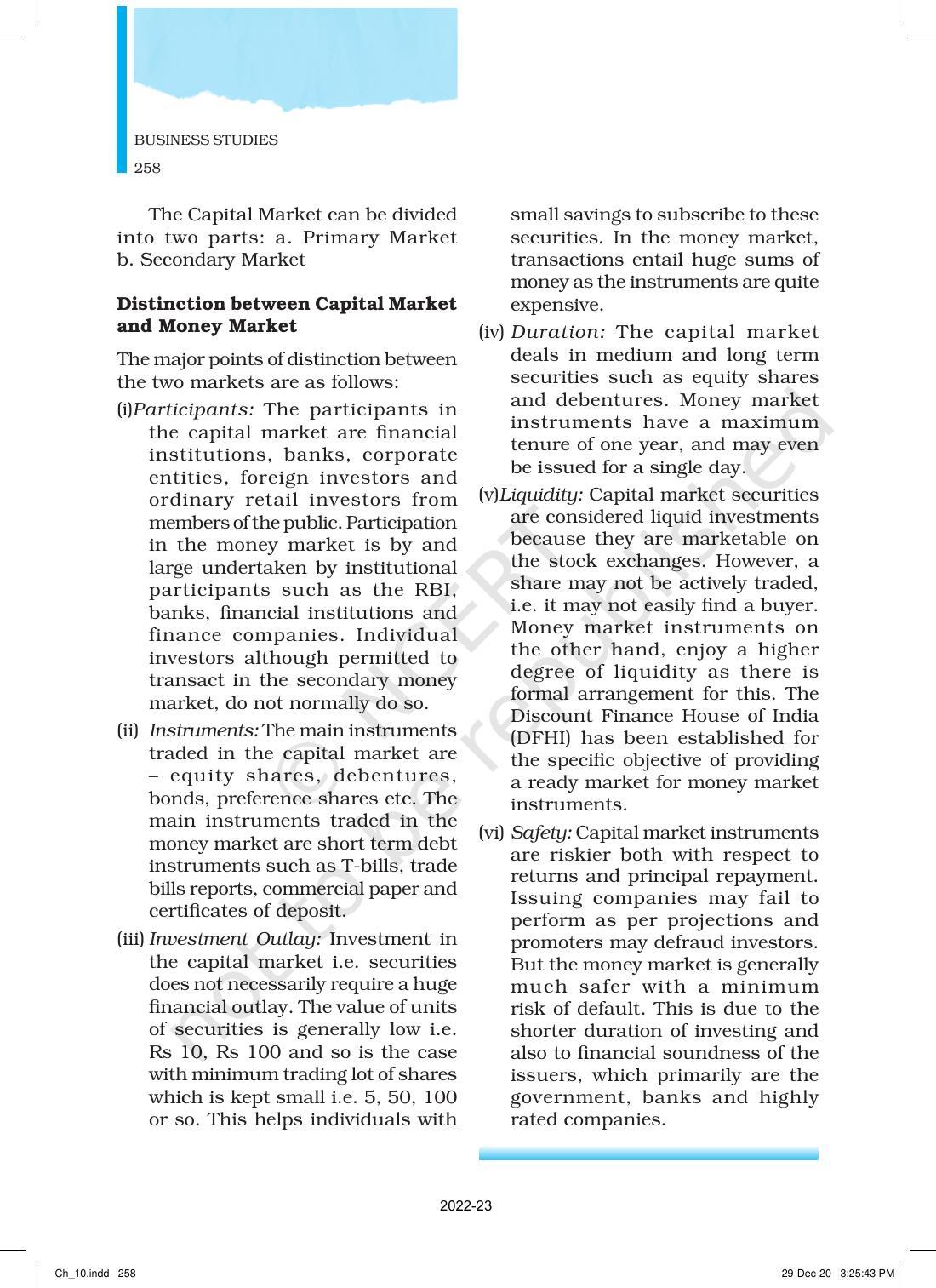 NCERT Book for Class 12 Business Studies Chapter 10 Financial Market - Page 7