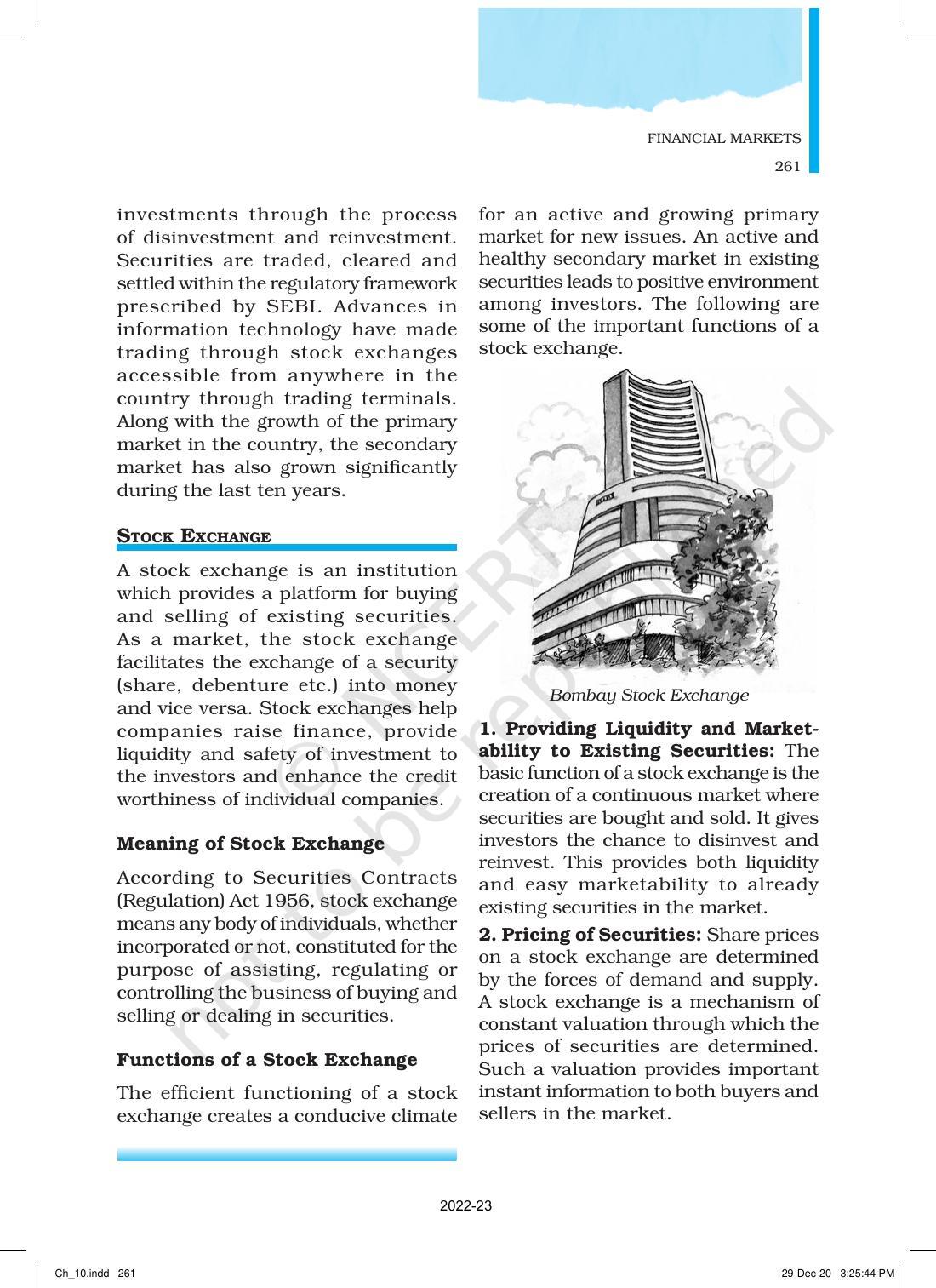 NCERT Book for Class 12 Business Studies Chapter 10 Financial Market - Page 10