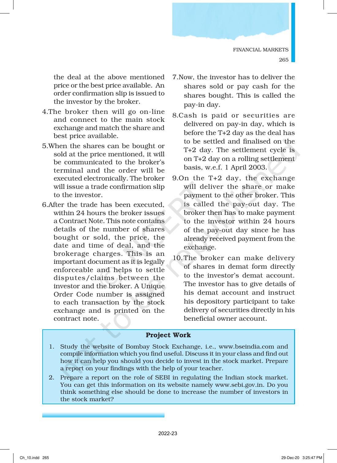 NCERT Book for Class 12 Business Studies Chapter 10 Financial Market - Page 14