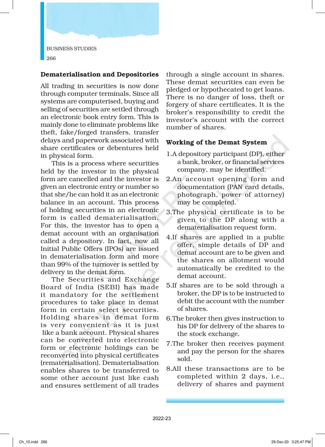 NCERT Book for Class 12 Business Studies Chapter 10 Financial Market - Page 15