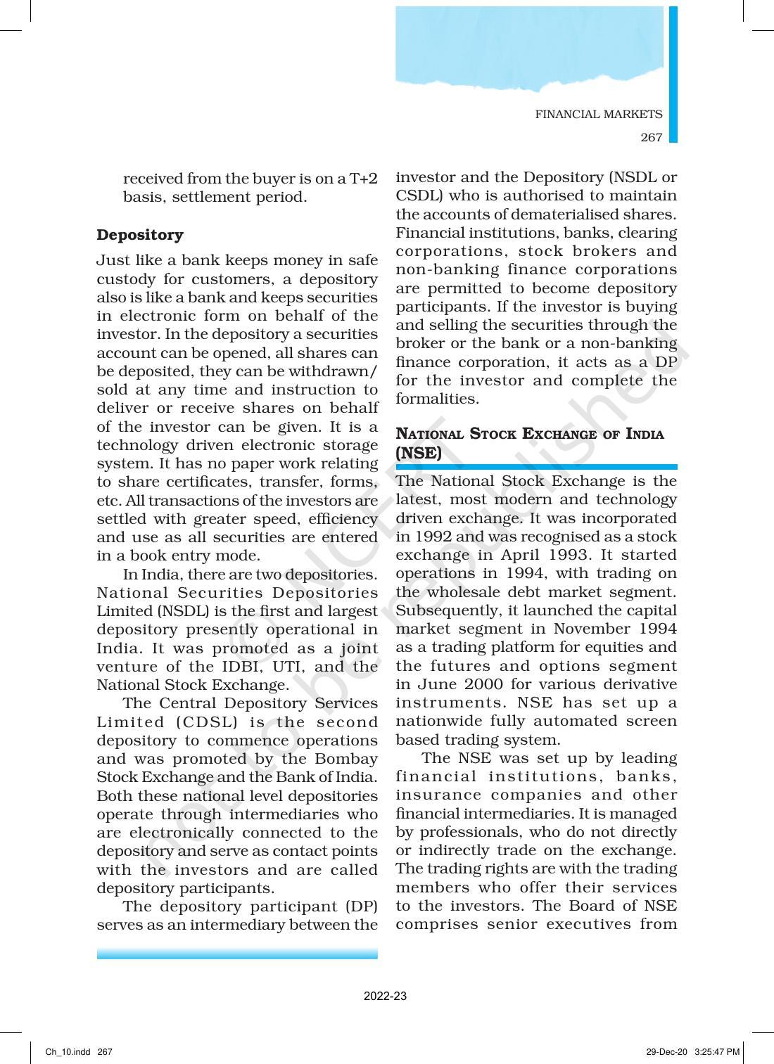 NCERT Book for Class 12 Business Studies Chapter 10 Financial Market - Page 16