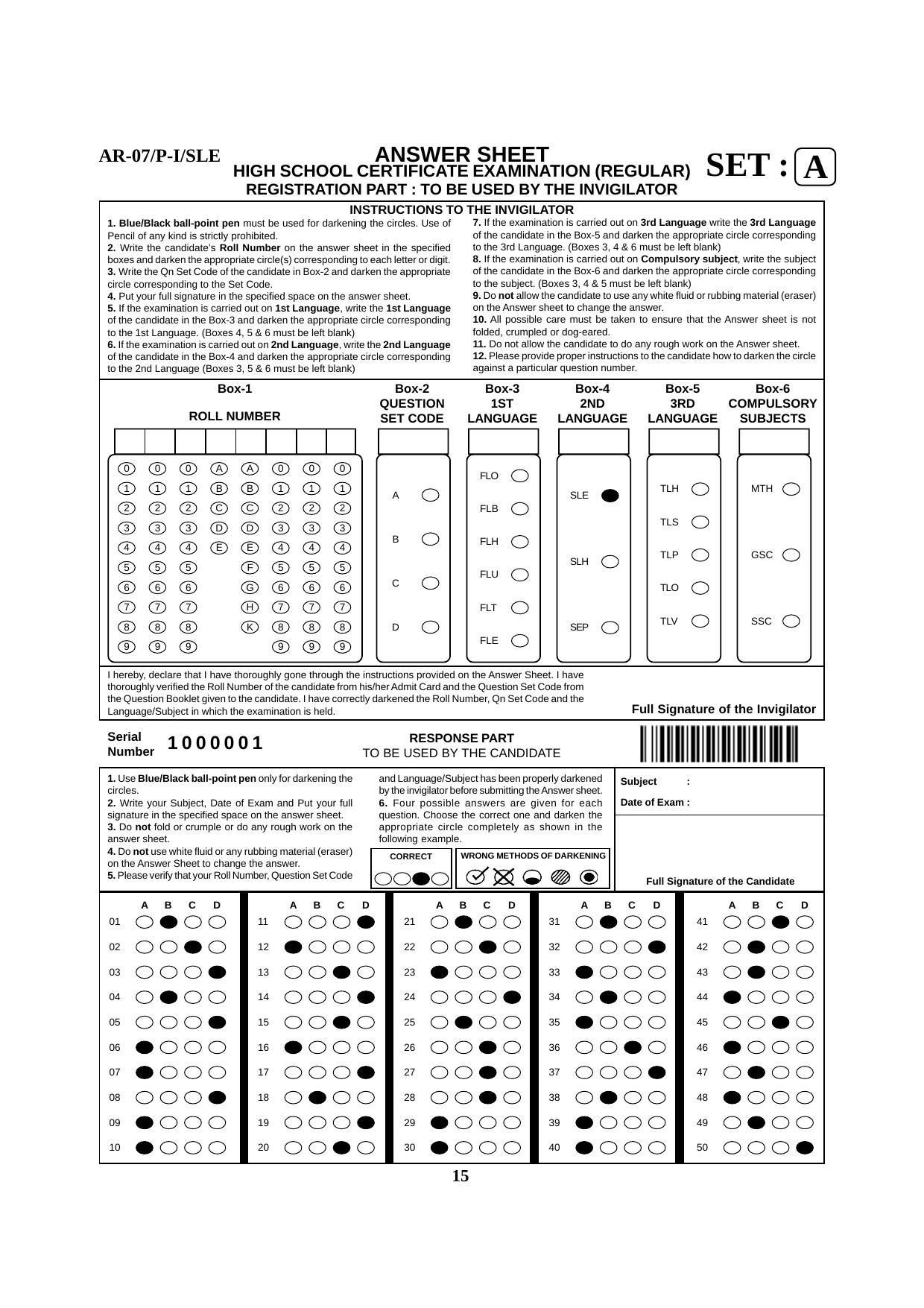 Odisha Class 10 English Part - I (Objective) 2014 Question Paper - Page 15