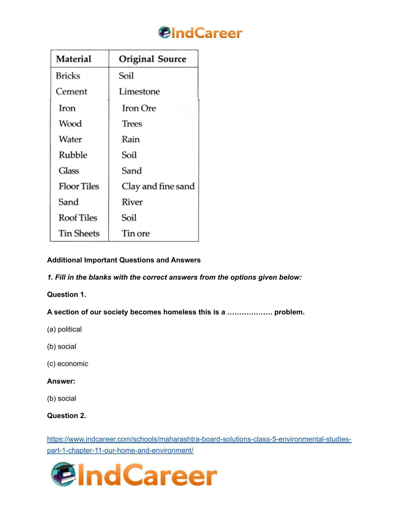 Maharashtra Board Solutions Class 5-Environmental Studies (Part 1): Chapter 11- Our Home and Environment - Page 7