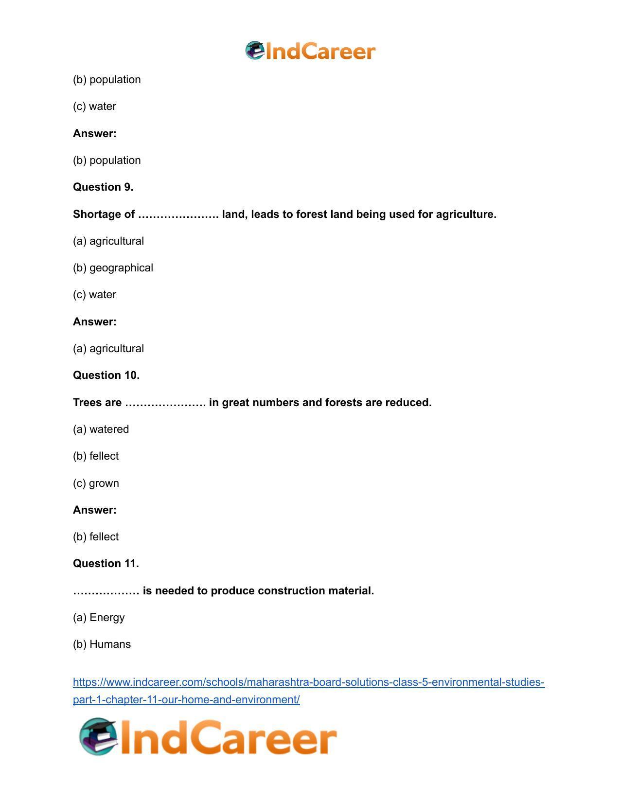 Maharashtra Board Solutions Class 5-Environmental Studies (Part 1): Chapter 11- Our Home and Environment - Page 10