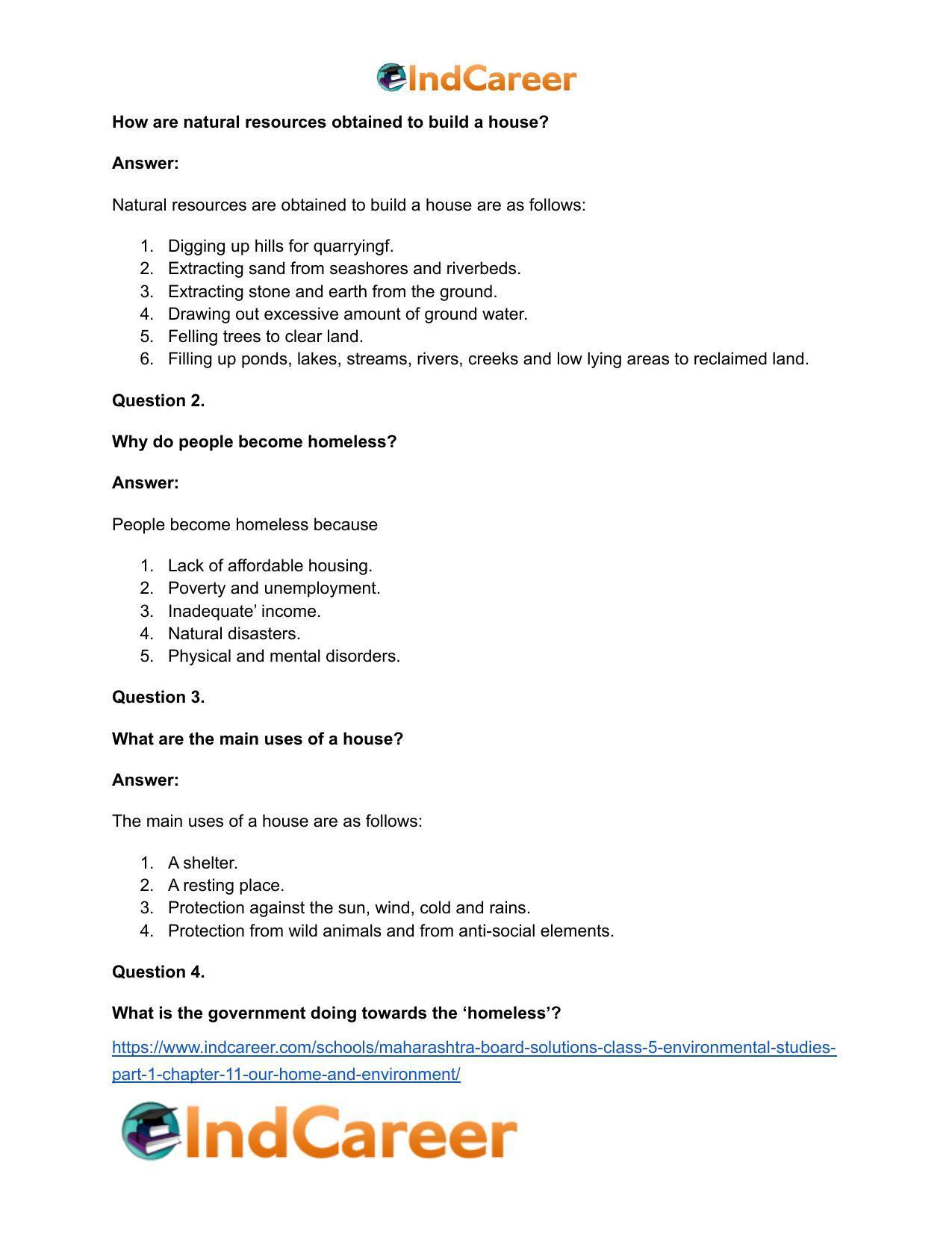 Maharashtra Board Solutions Class 5-Environmental Studies (Part 1): Chapter 11- Our Home and Environment - Page 17