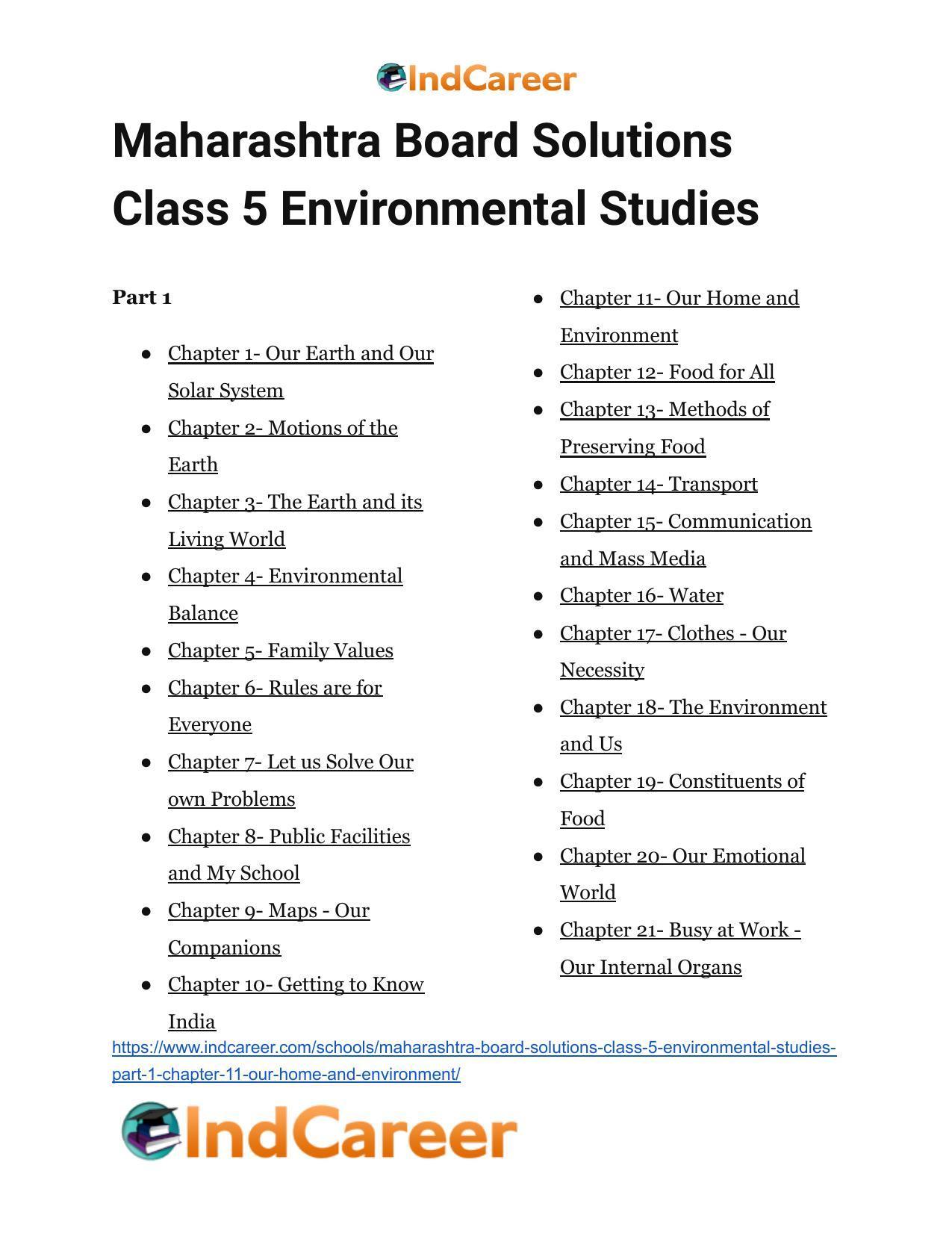 Maharashtra Board Solutions Class 5-Environmental Studies (Part 1): Chapter 11- Our Home and Environment - Page 20