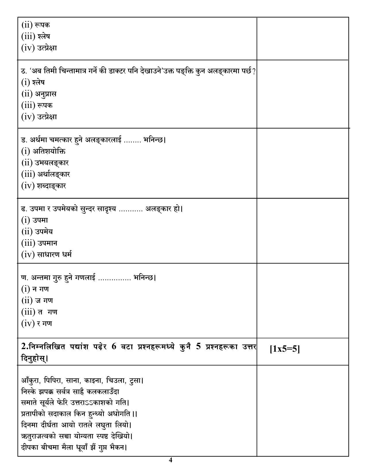 CBSE Class 12 Nepali Sample Paper 2021-22 - Page 4