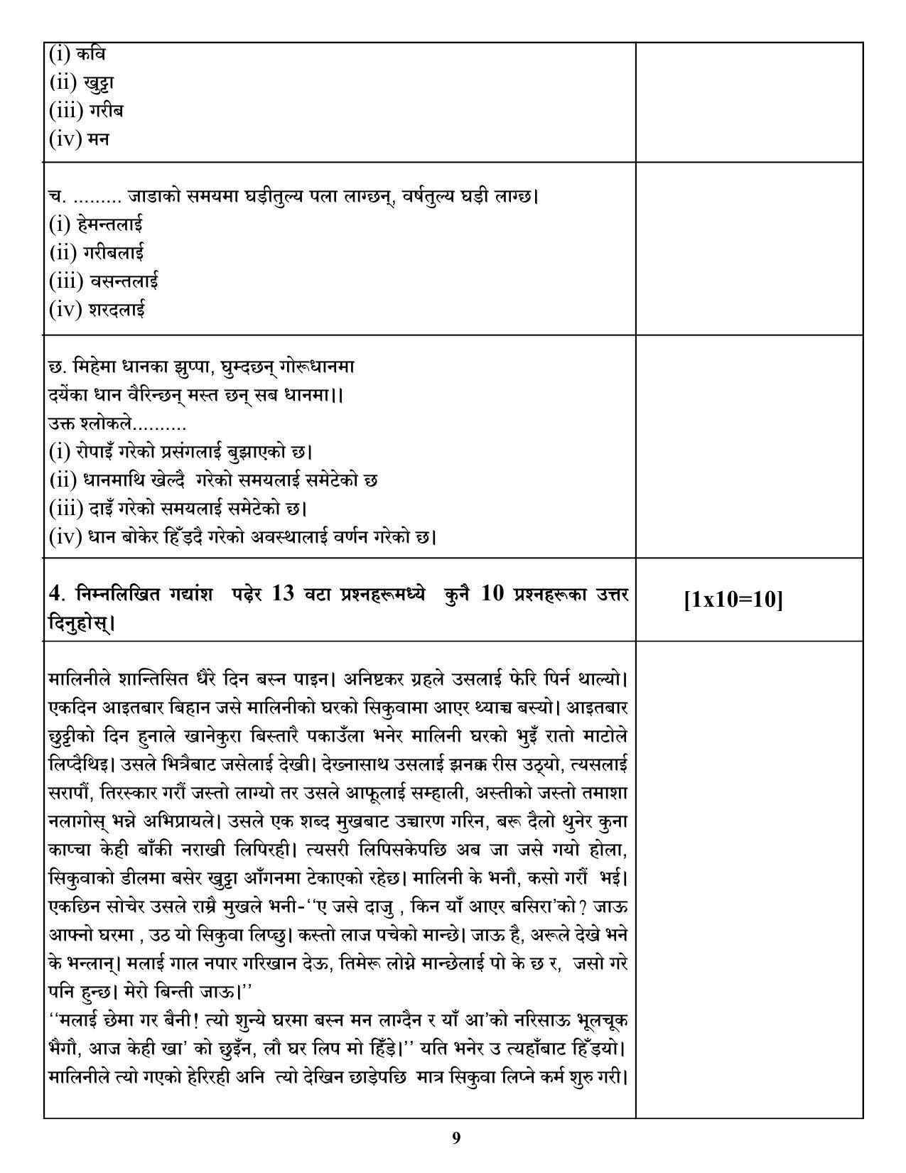 CBSE Class 12 Nepali Sample Paper 2021-22 - Page 9