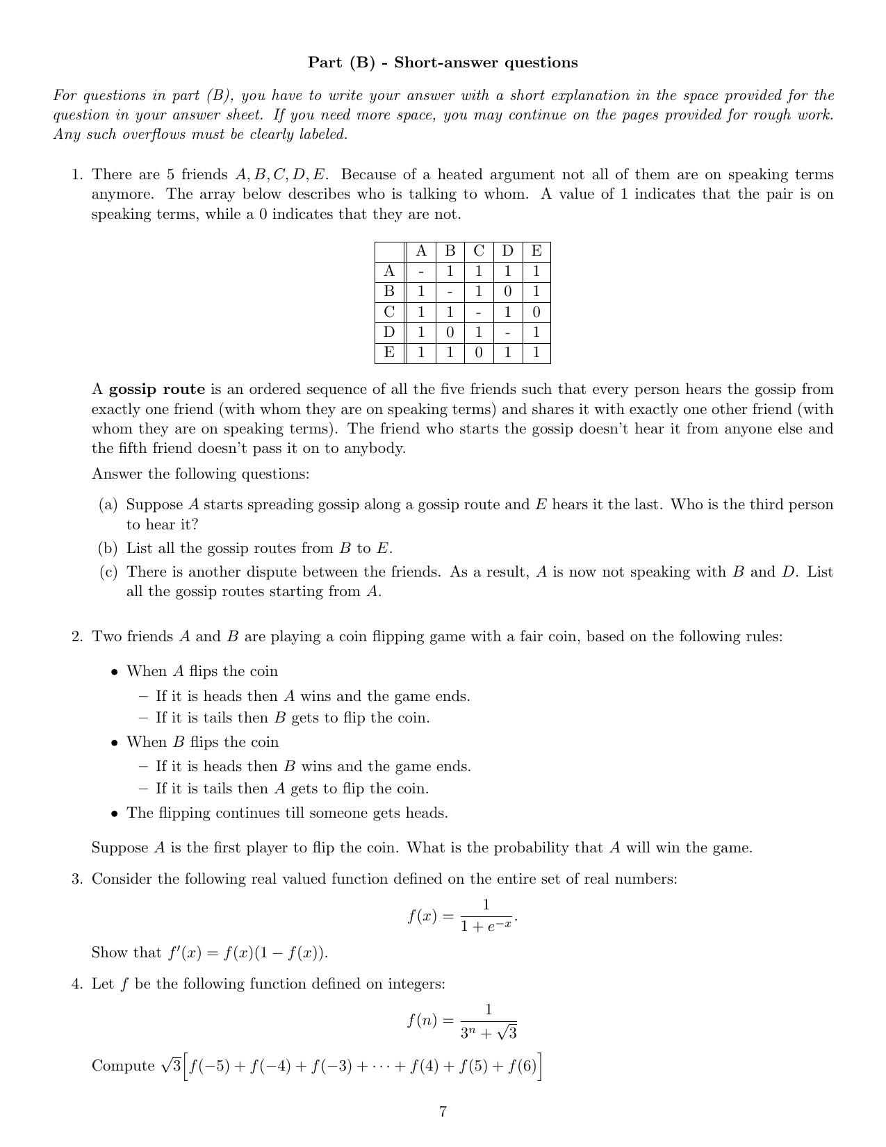 MSc Data Science 2023 Question Paper - Page 7