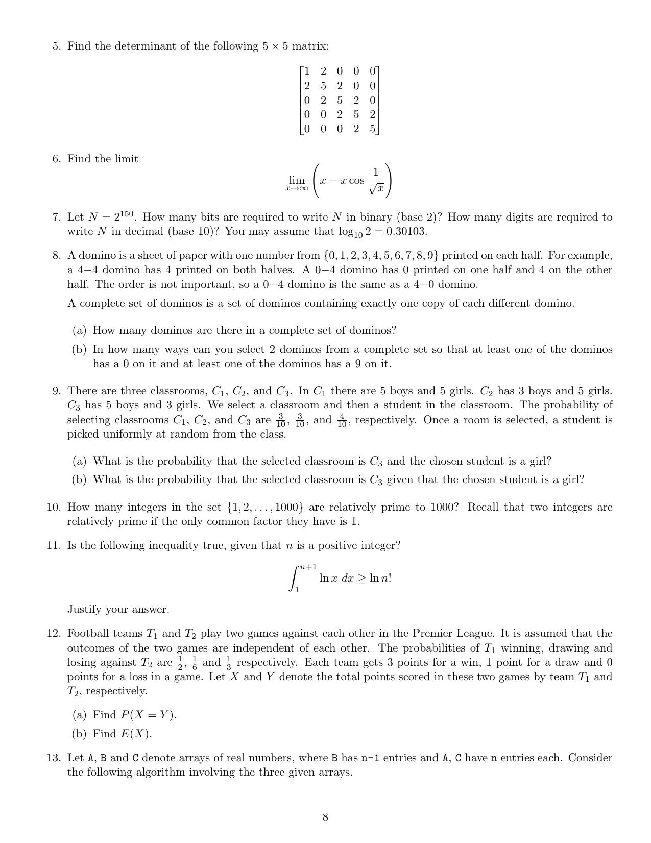 MSc Data Science 2023 Question Paper - Page 8