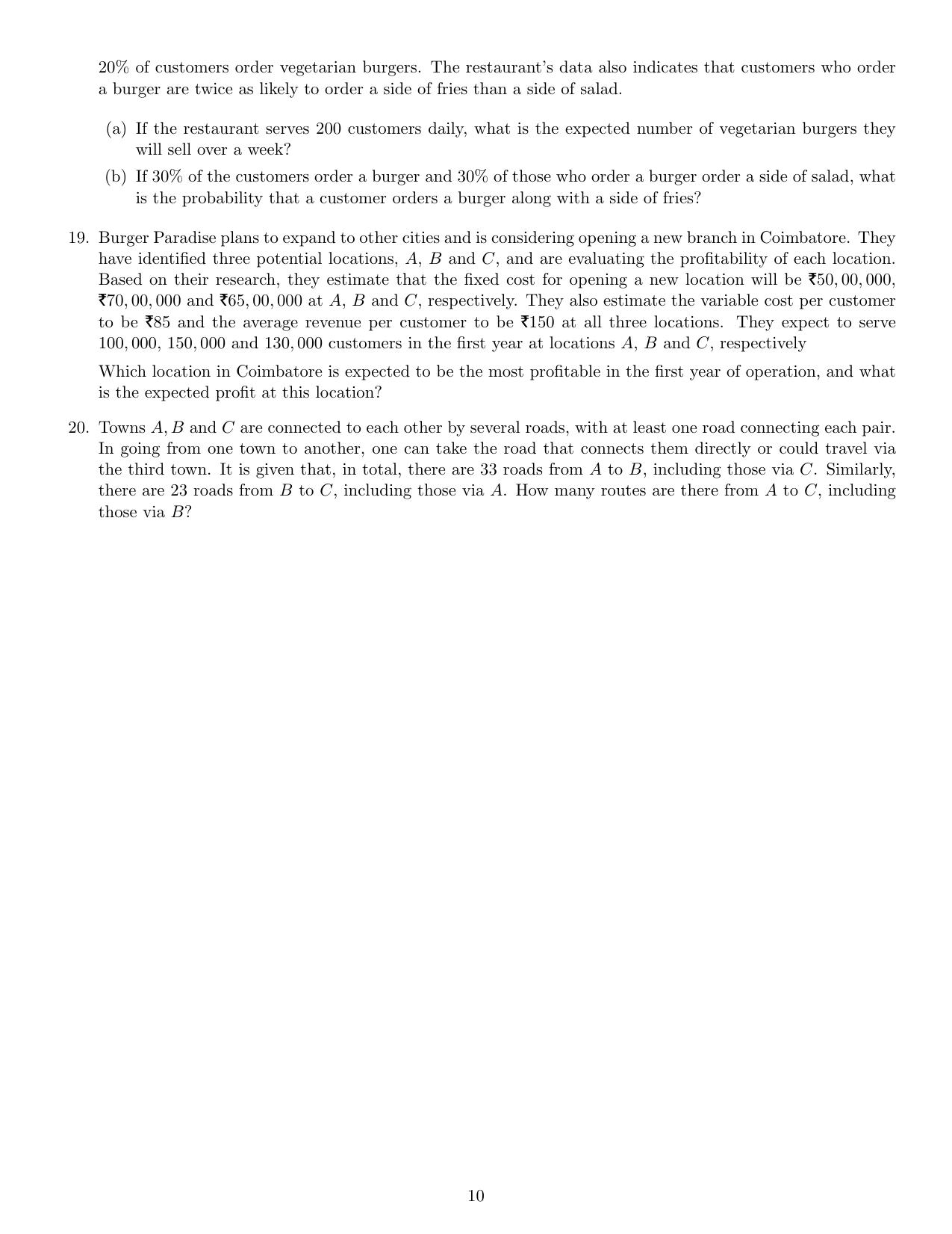 MSc Data Science 2023 Question Paper - Page 10