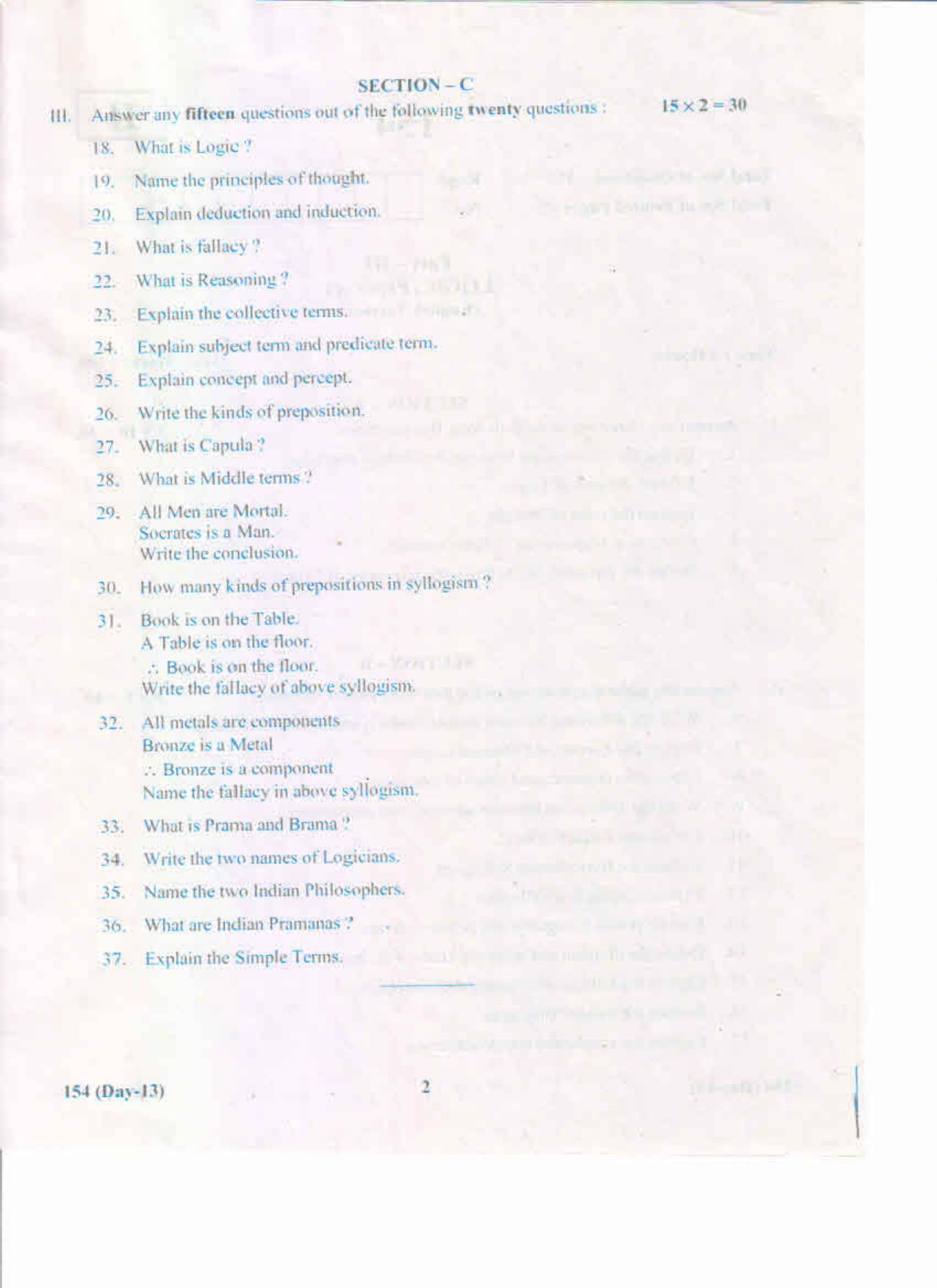 AP Inter 1st Year Logic-I (EM) May-2019-General Question Paper - Page 2