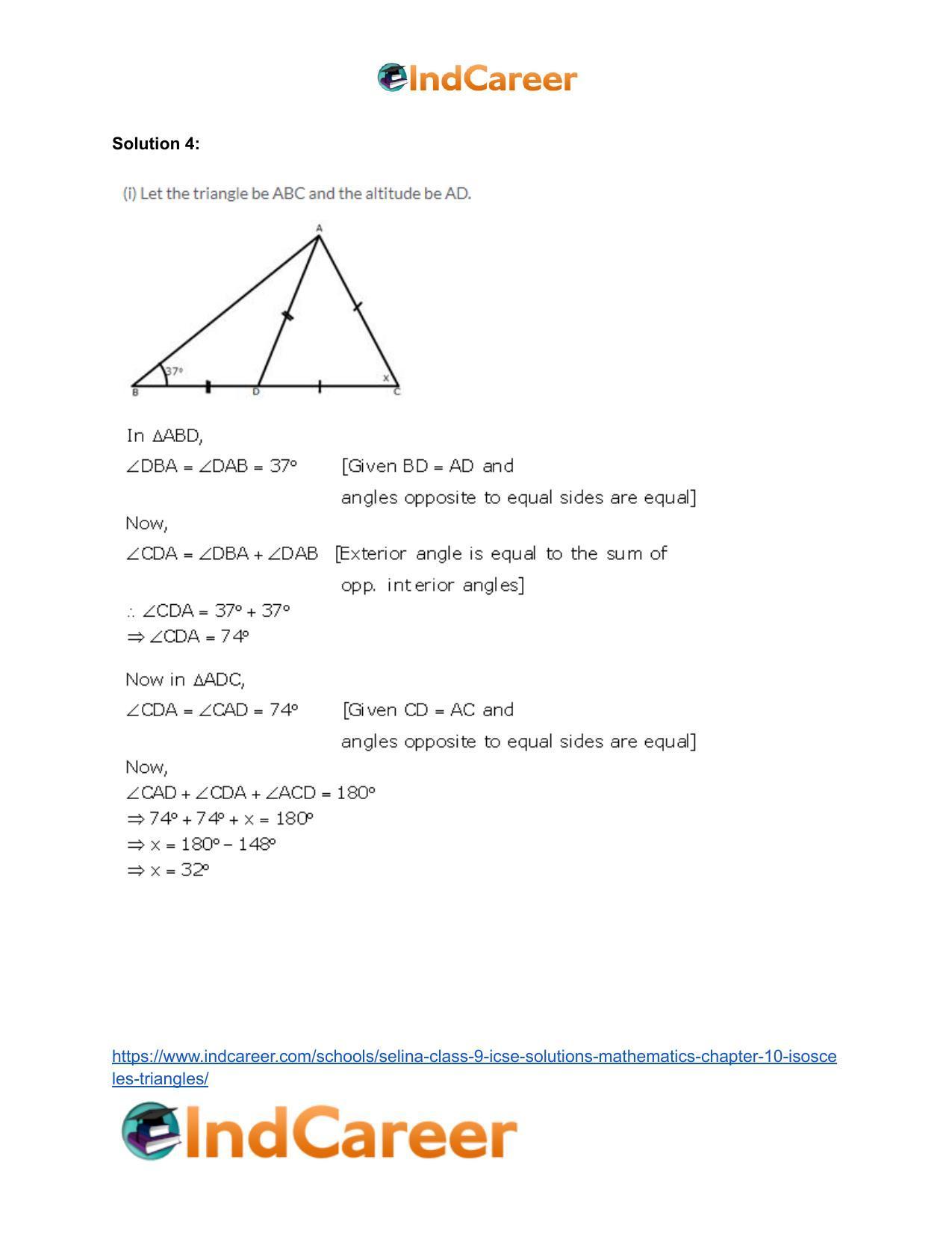Selina Class 9 ICSE Solutions Mathematics : Chapter 10- Isosceles Triangles - Page 6