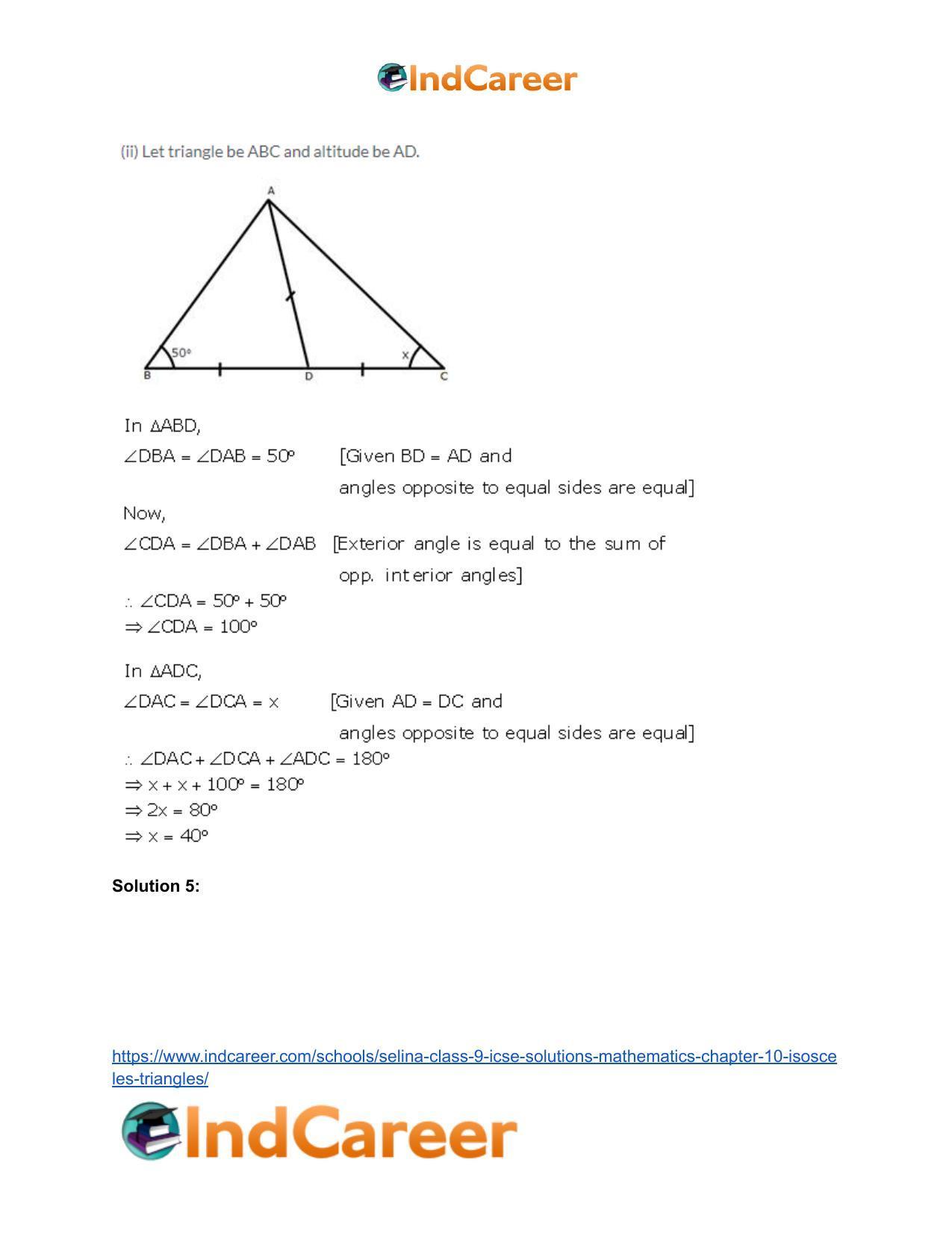 Selina Class 9 ICSE Solutions Mathematics : Chapter 10- Isosceles Triangles - Page 7