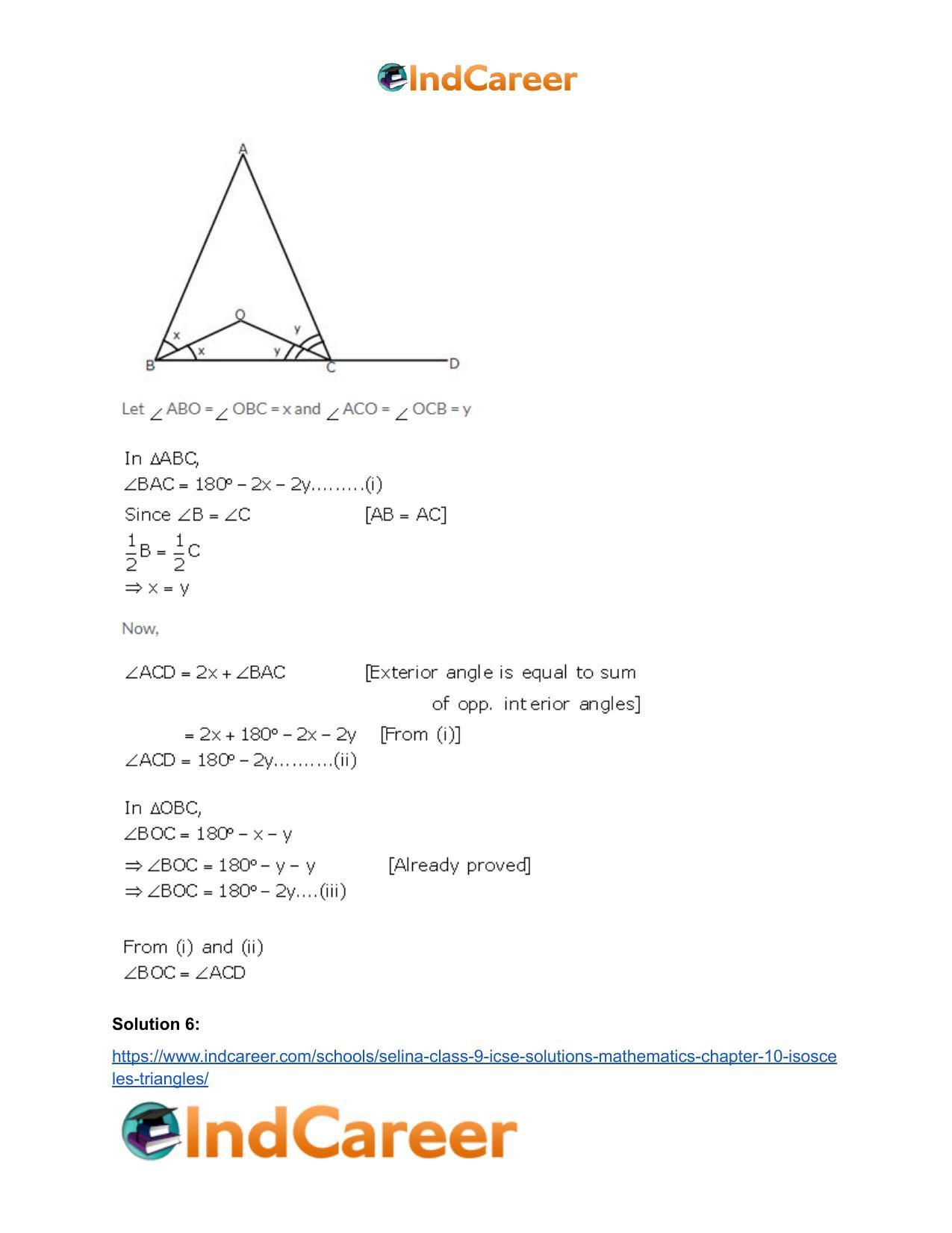 Selina Class 9 ICSE Solutions Mathematics : Chapter 10- Isosceles Triangles - Page 8