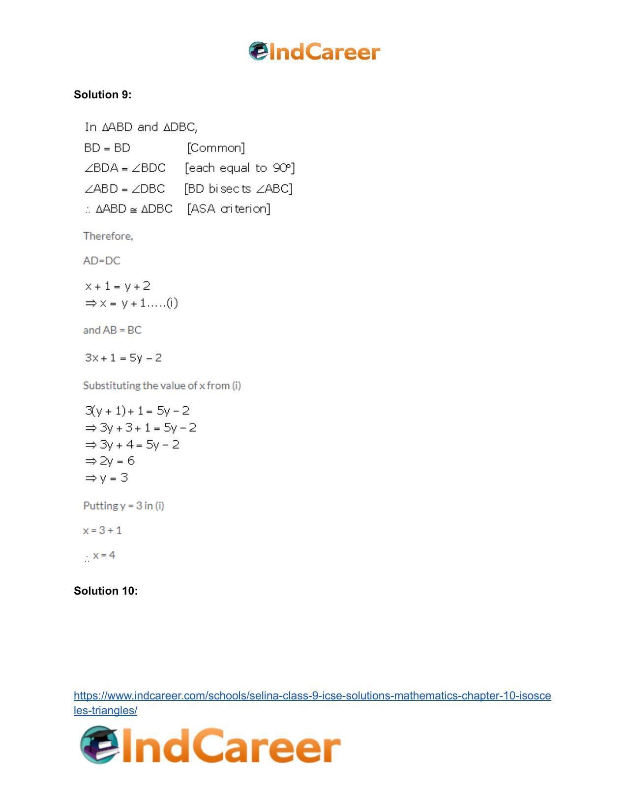 Selina Class 9 ICSE Solutions Mathematics : Chapter 10- Isosceles Triangles - Page 12
