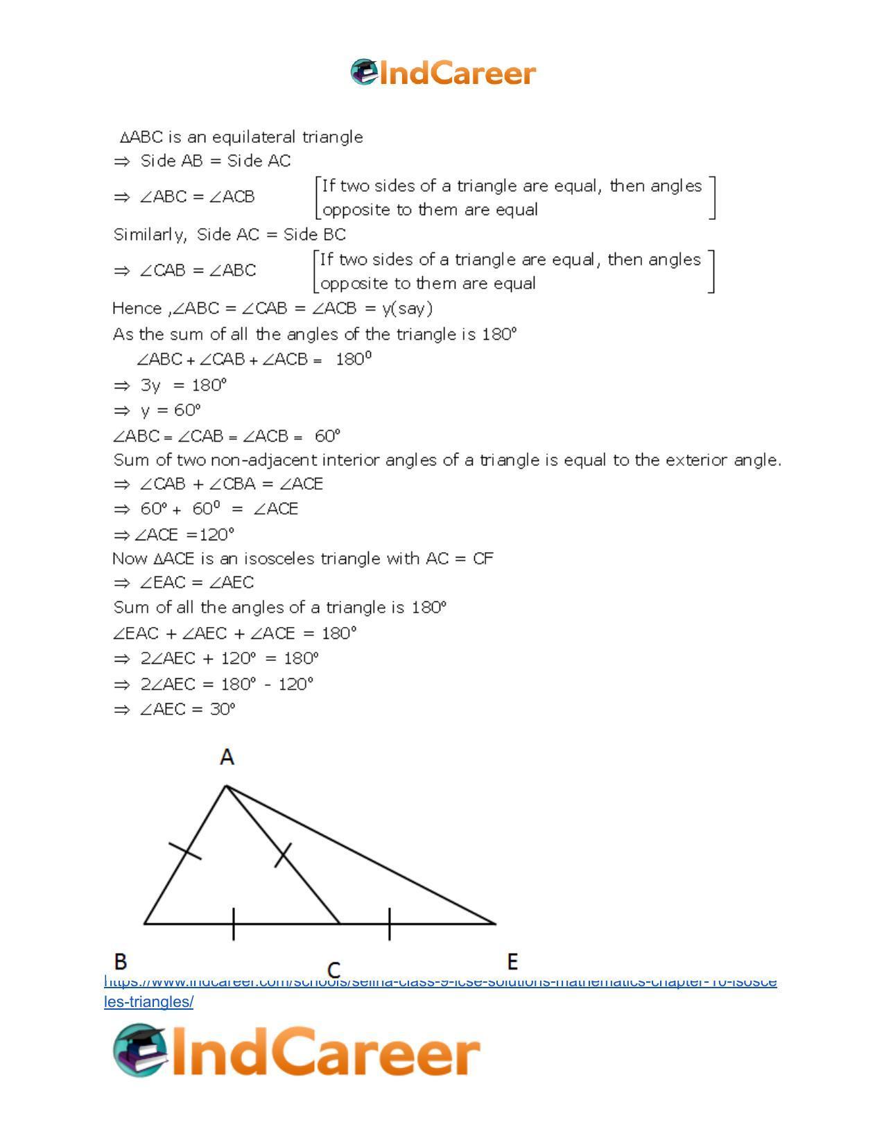 Selina Class 9 ICSE Solutions Mathematics : Chapter 10- Isosceles Triangles - Page 19