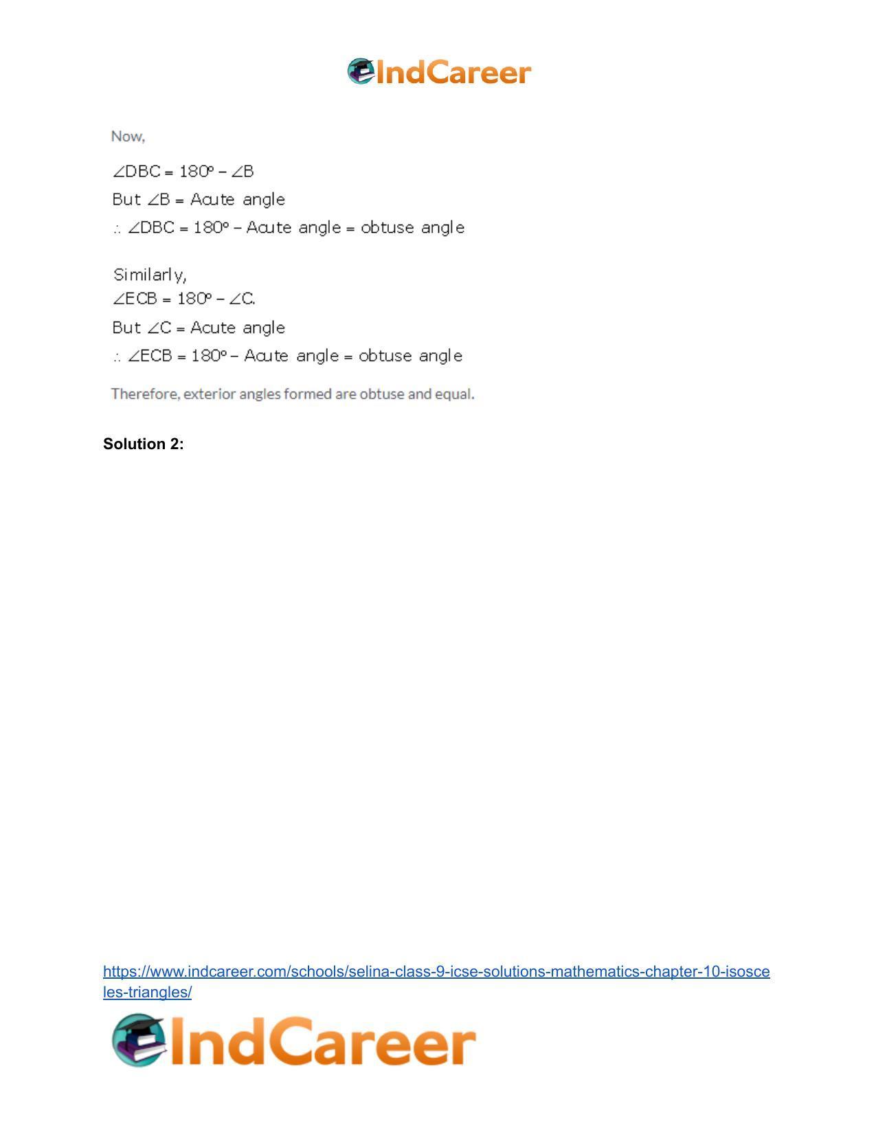 Selina Class 9 ICSE Solutions Mathematics : Chapter 10- Isosceles Triangles - Page 24
