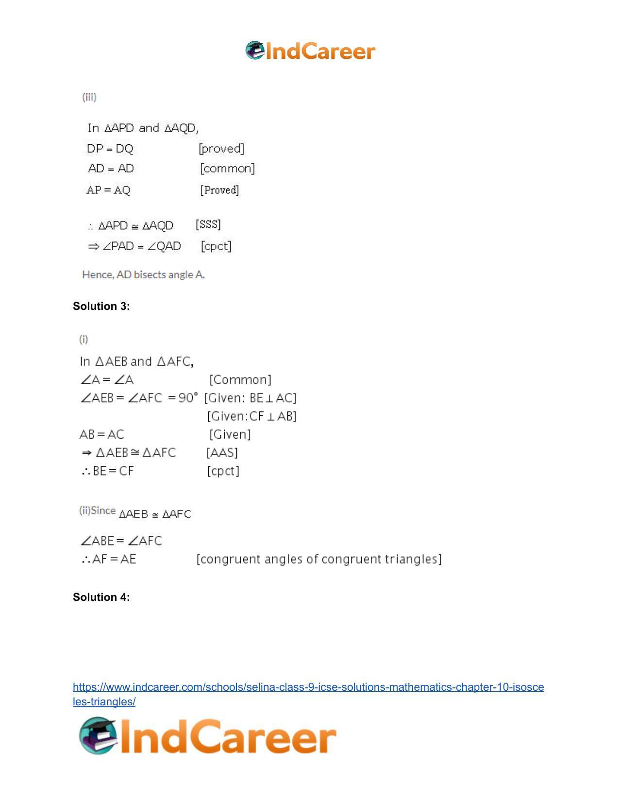 Selina Class 9 ICSE Solutions Mathematics : Chapter 10- Isosceles Triangles - Page 26