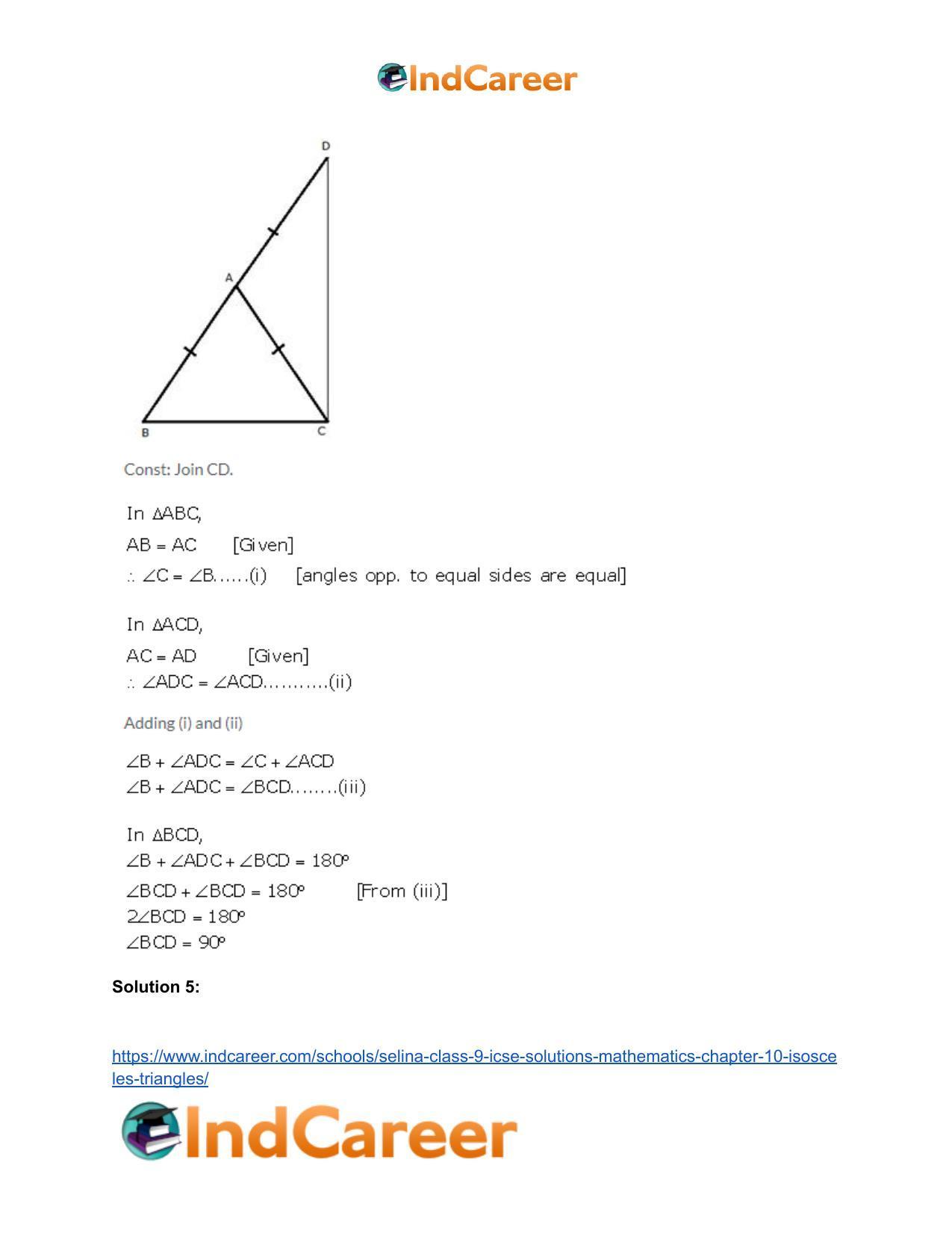 Selina Class 9 ICSE Solutions Mathematics : Chapter 10- Isosceles Triangles - Page 27