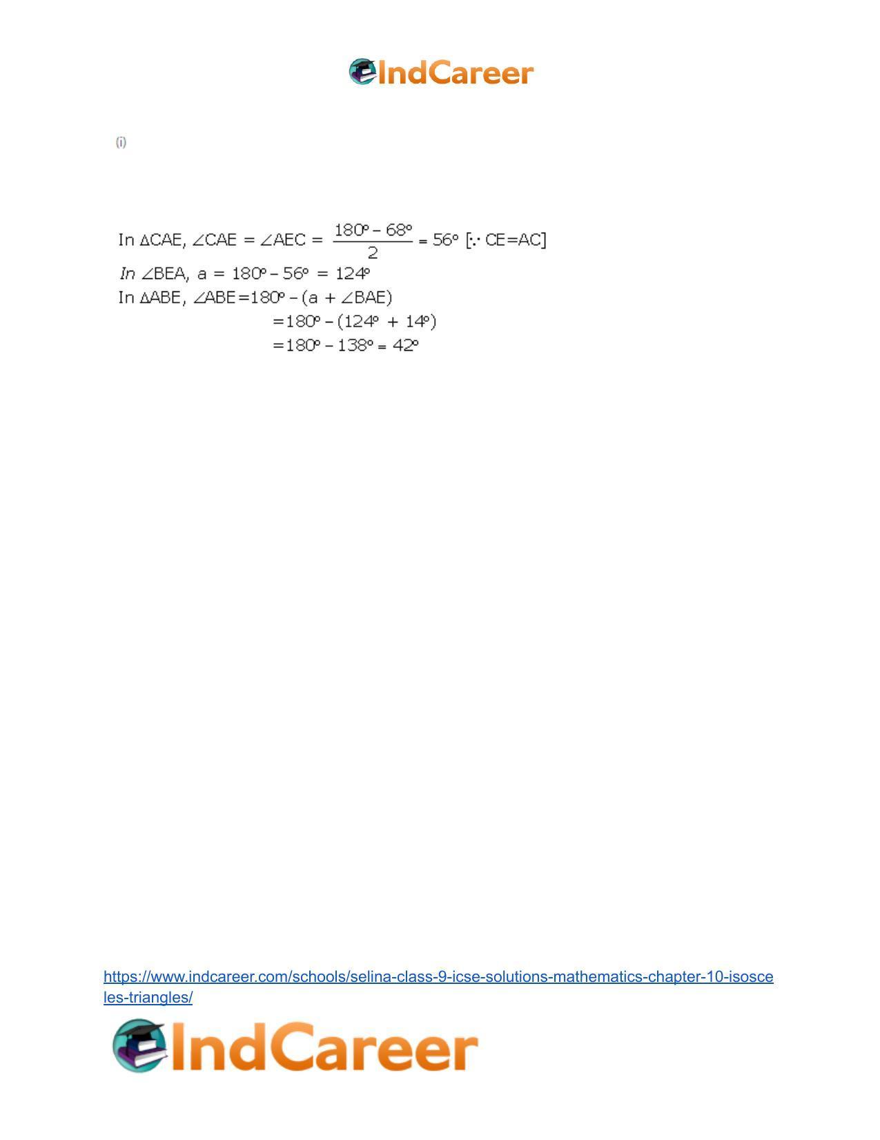 Selina Class 9 ICSE Solutions Mathematics : Chapter 10- Isosceles Triangles - Page 54