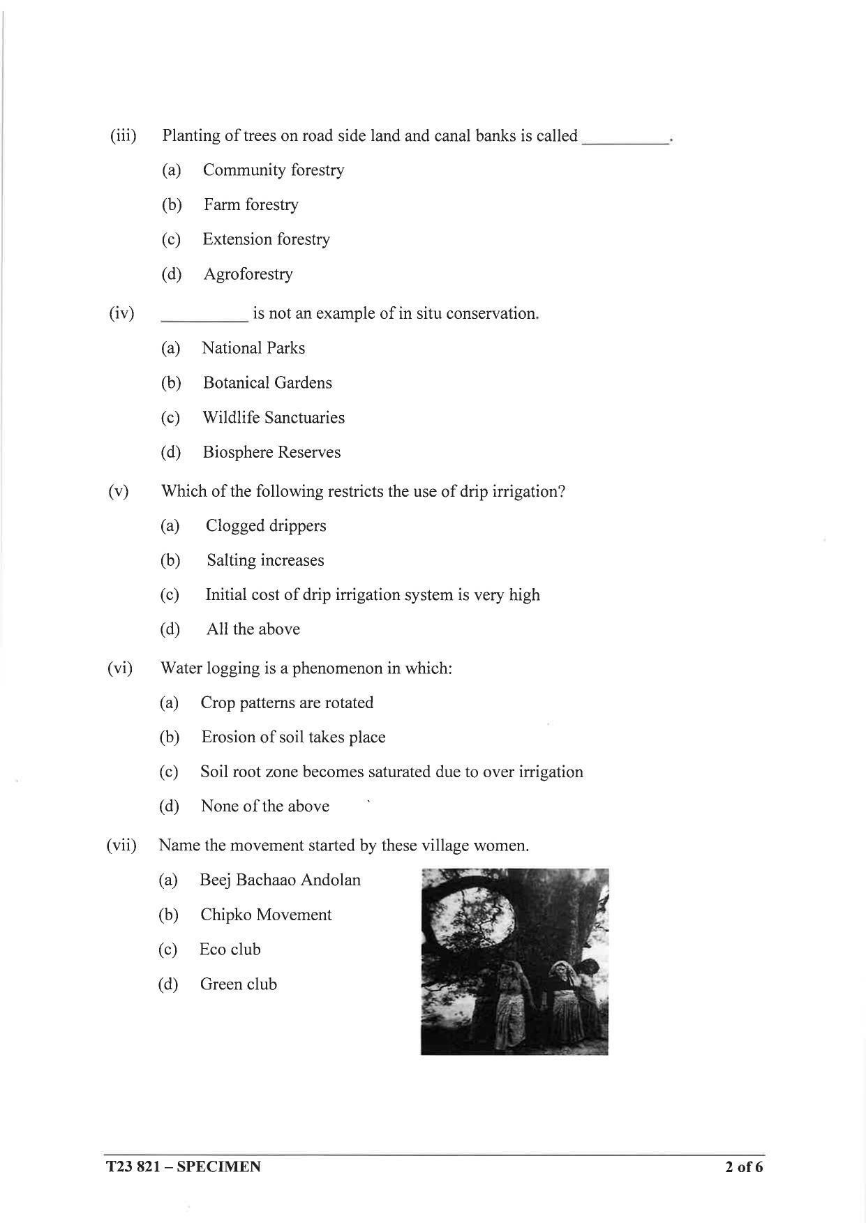 ICSE Class 10 Environmental Science Sample Paper 2023 - Page 2
