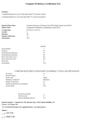 MP CPCT 11th Sept 2015 CPCT Question Paper Shift 2