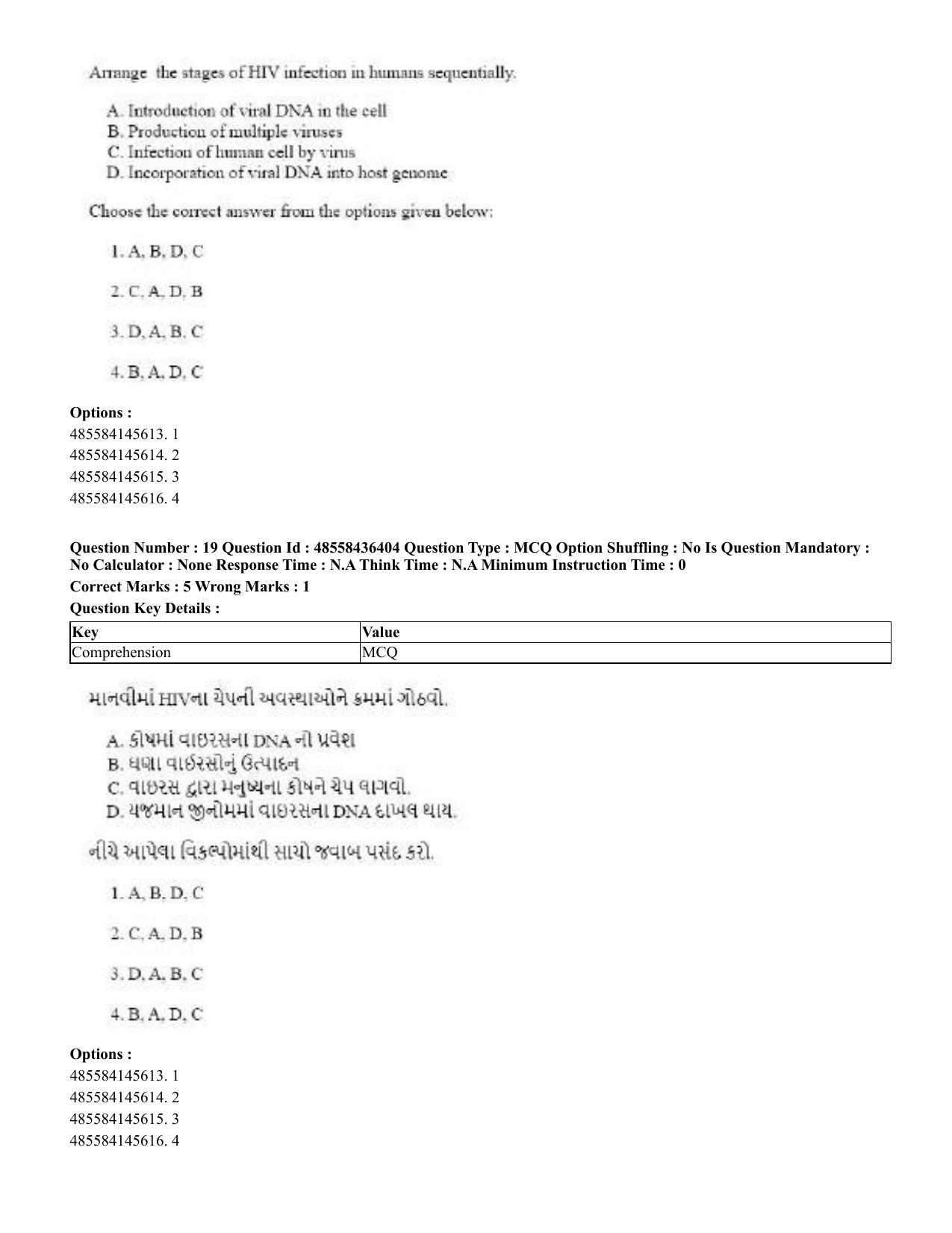 CUET 2023 English Gujarati Shift 3 Question Papers - 22 June 2023 - Page 21