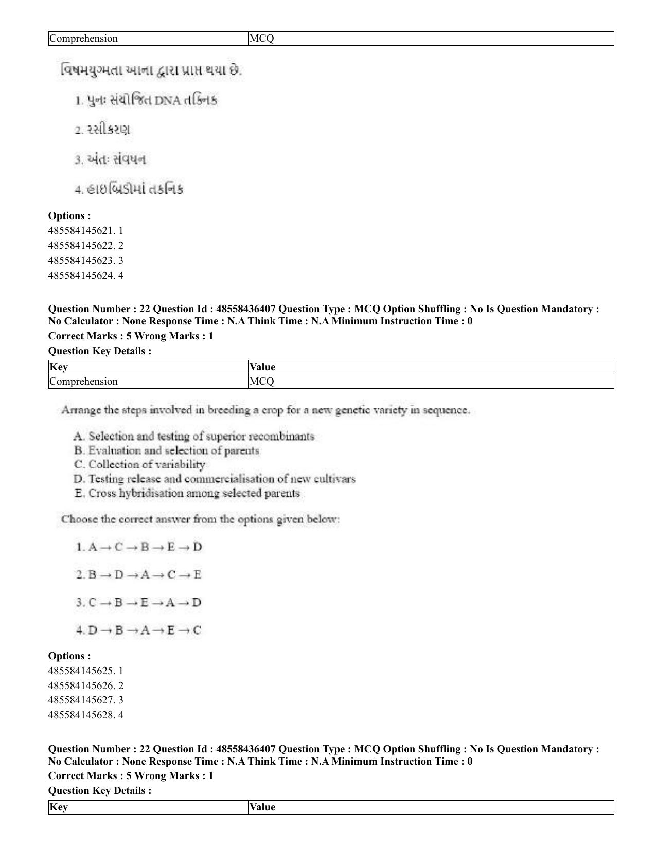 CUET 2023 English Gujarati Shift 3 Question Papers - 22 June 2023 - Page 24