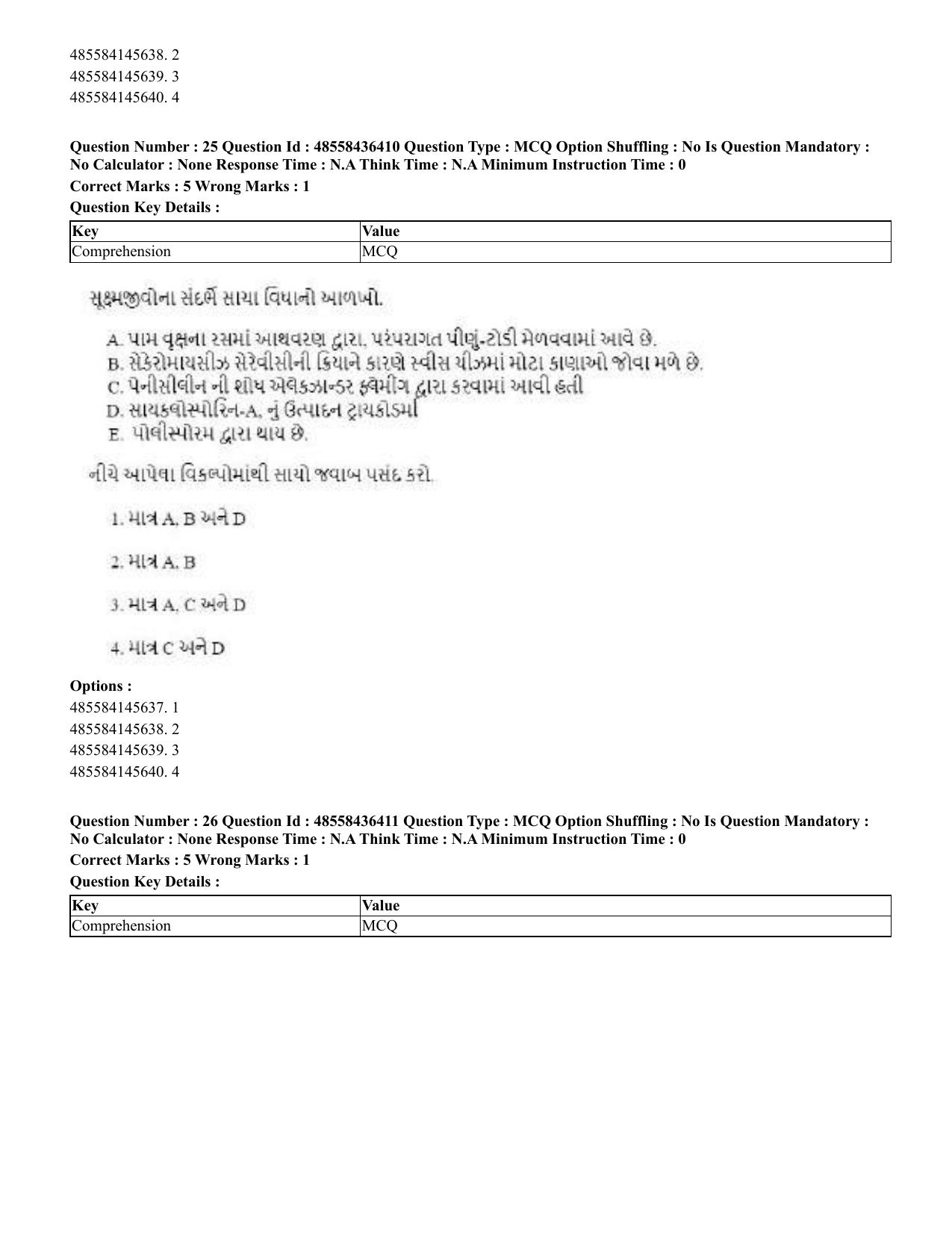 CUET 2023 English Gujarati Shift 3 Question Papers - 22 June 2023 - Page 28