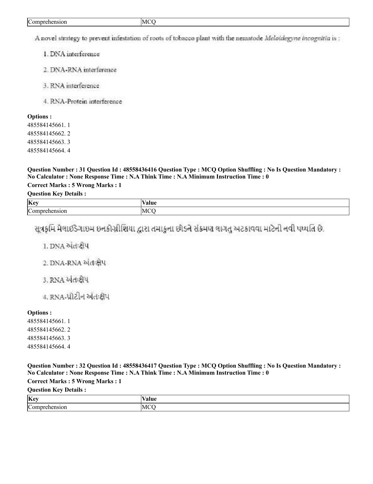 CUET 2023 English Gujarati Shift 3 Question Papers - 22 June 2023 - Page 34